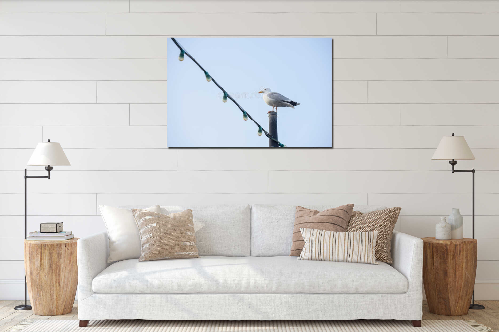 Canvas hanging interior mockup