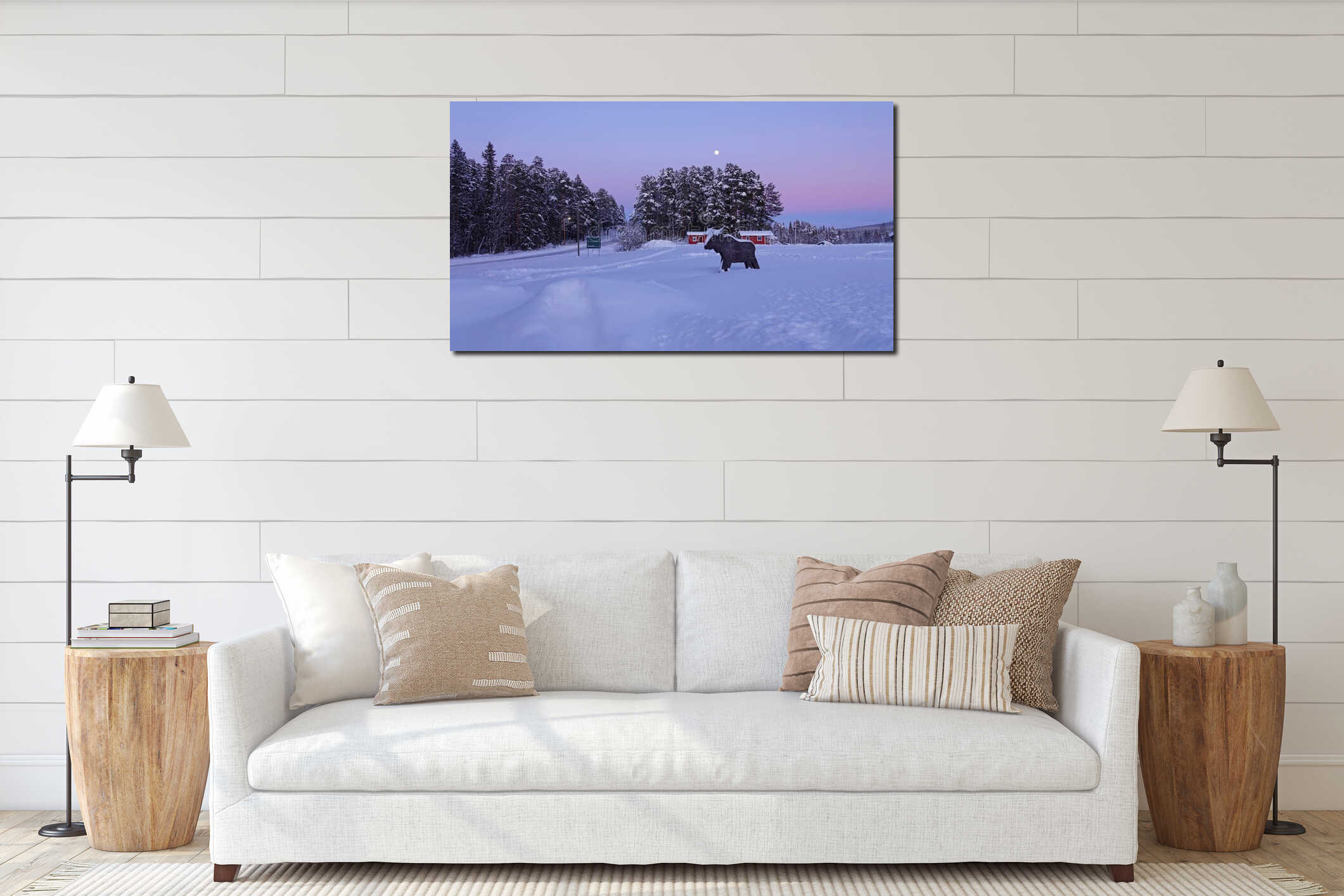 Canvas hanging interior mockup