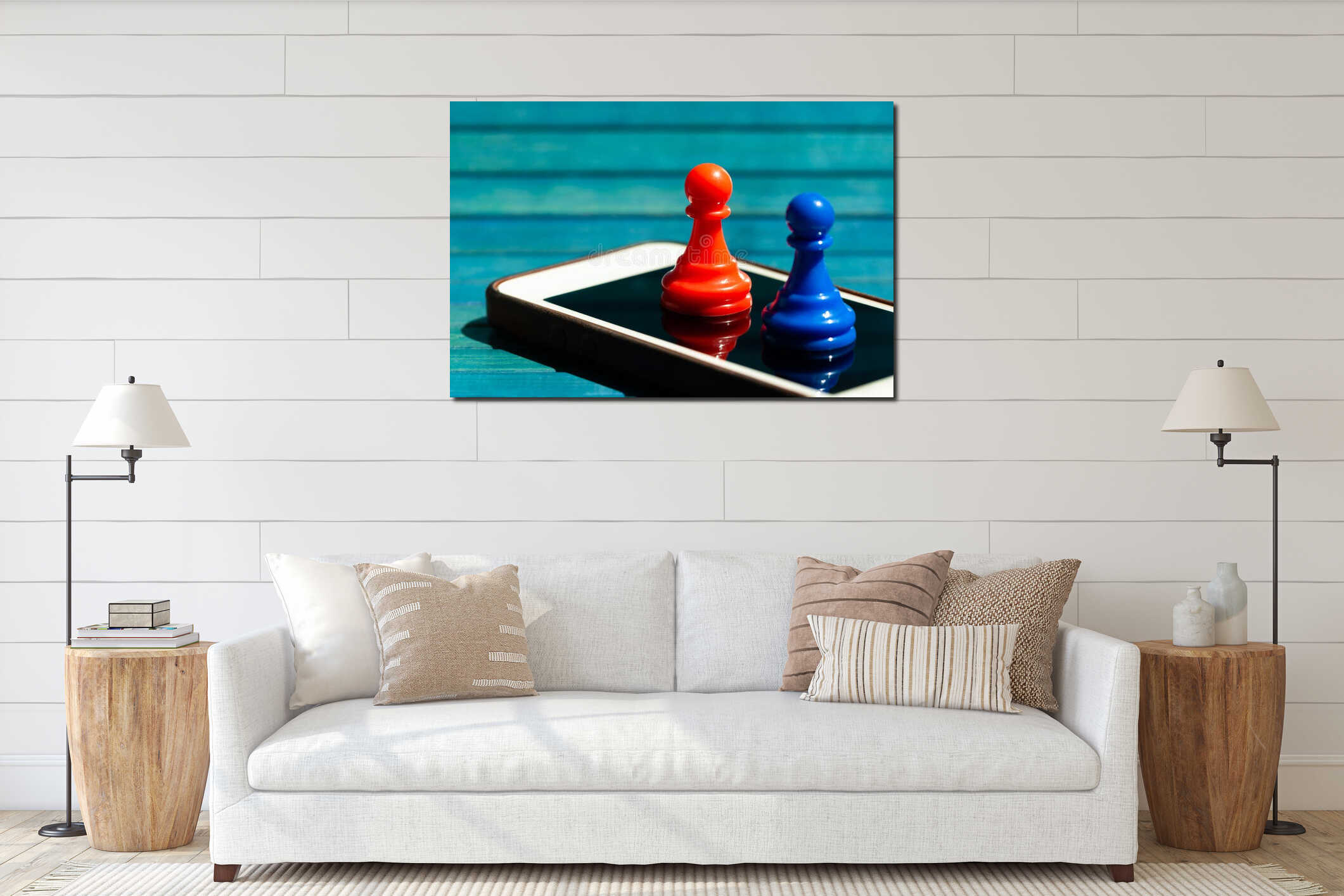 Canvas hanging interior mockup