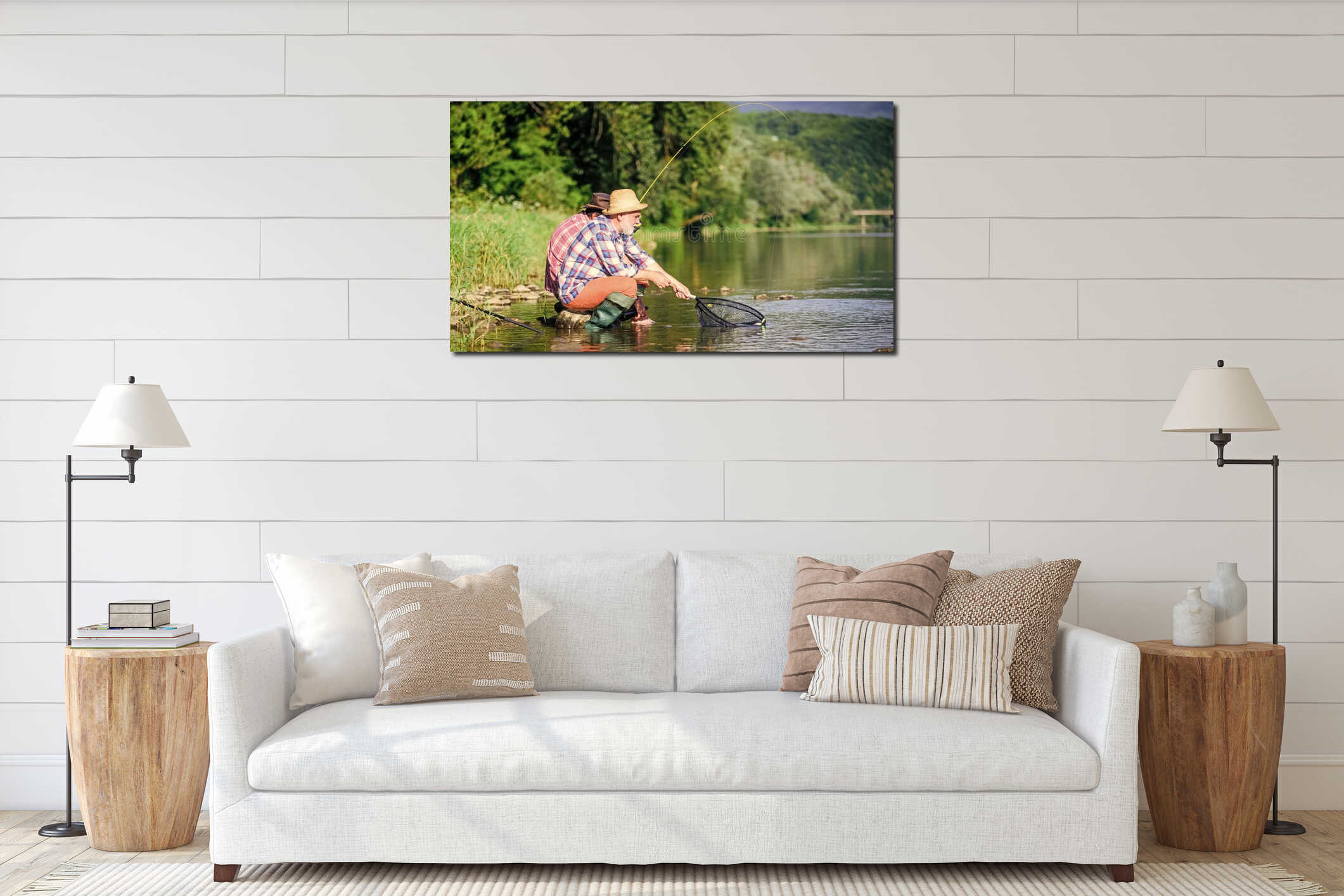 Canvas hanging interior mockup