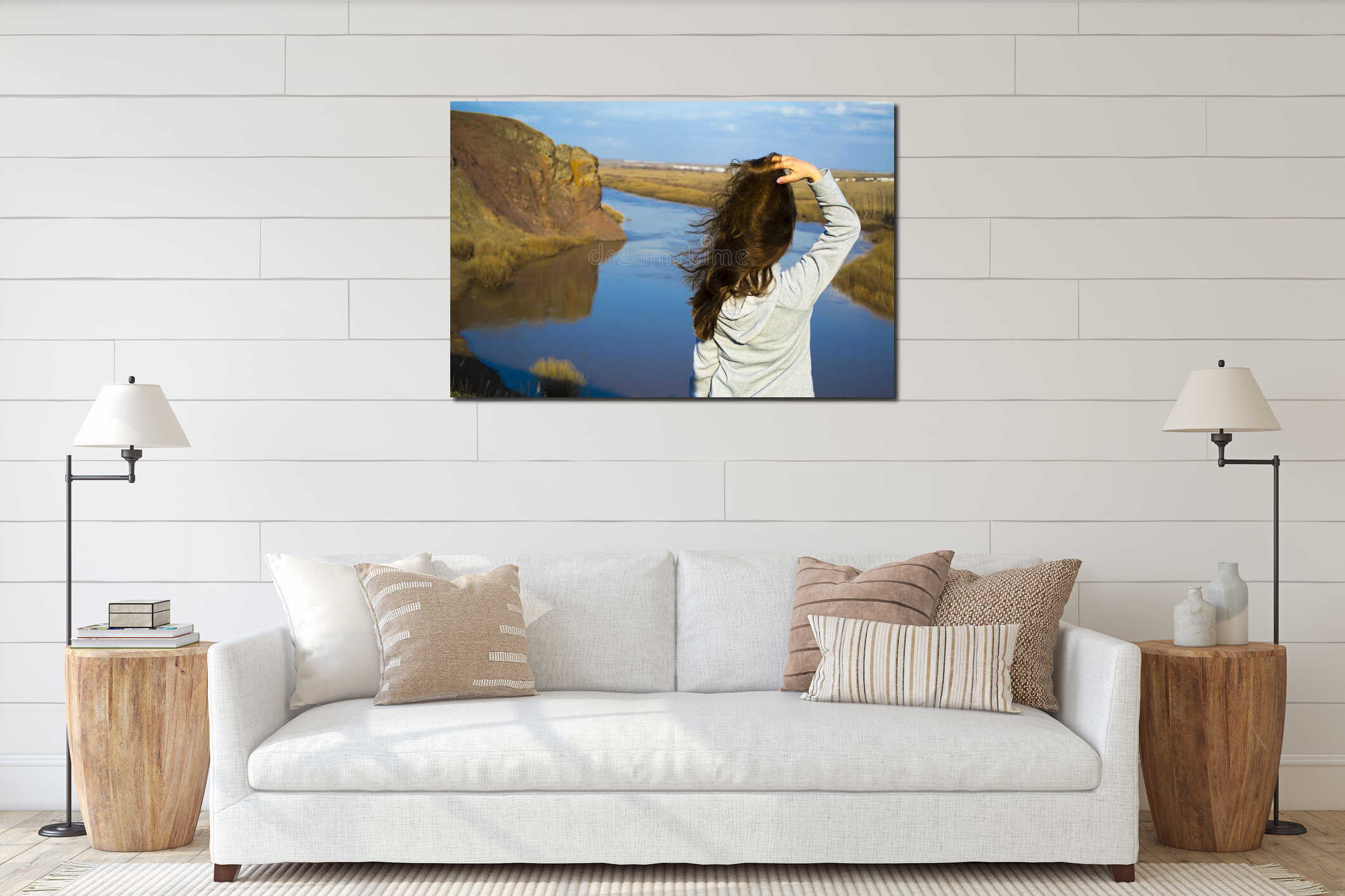 Canvas hanging interior mockup
