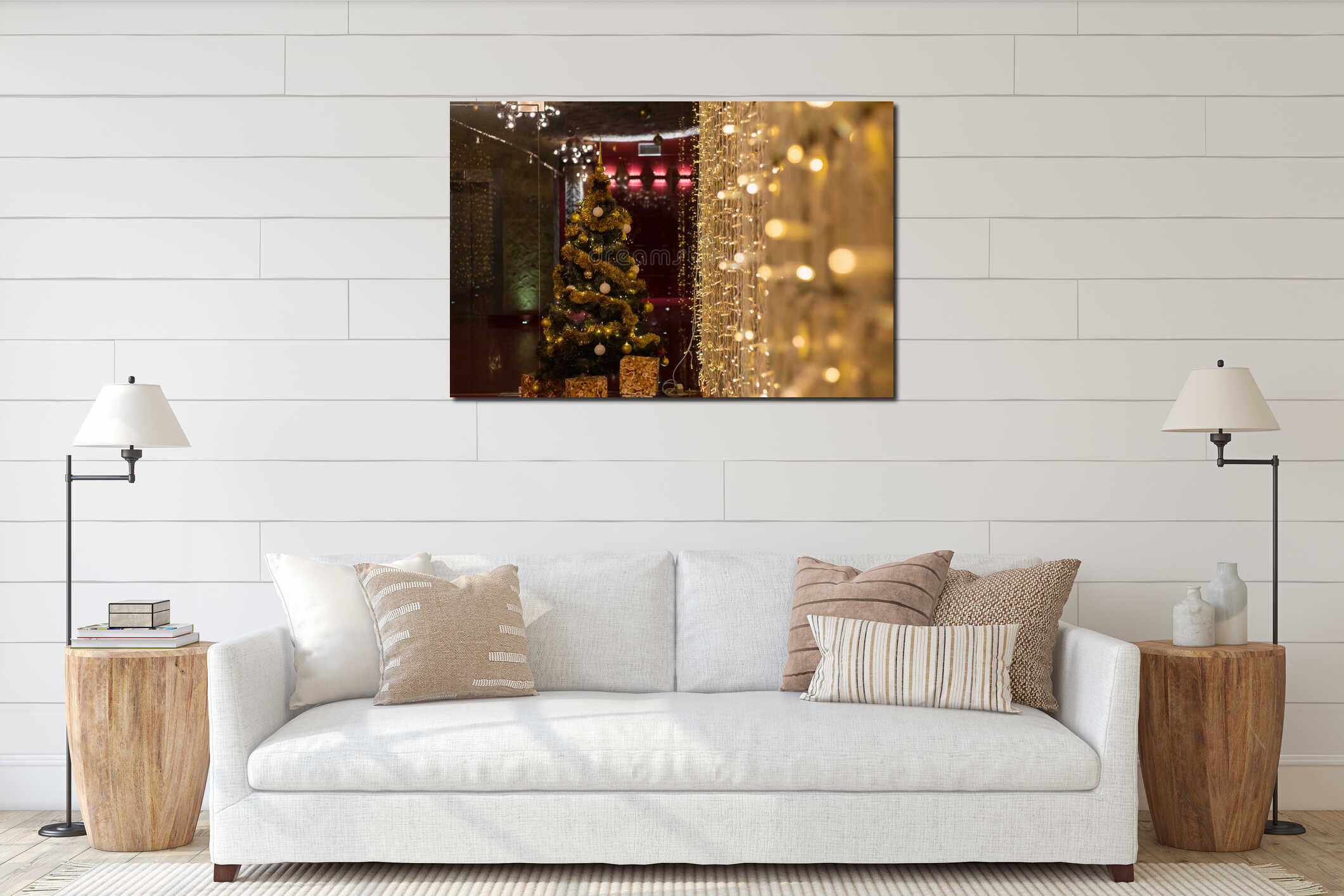 Canvas hanging interior mockup