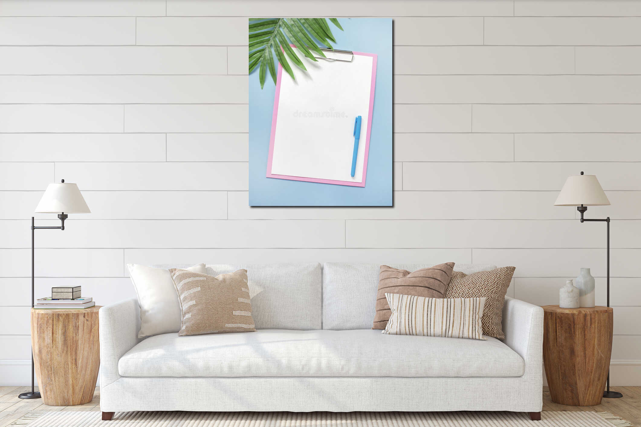 Canvas hanging interior mockup