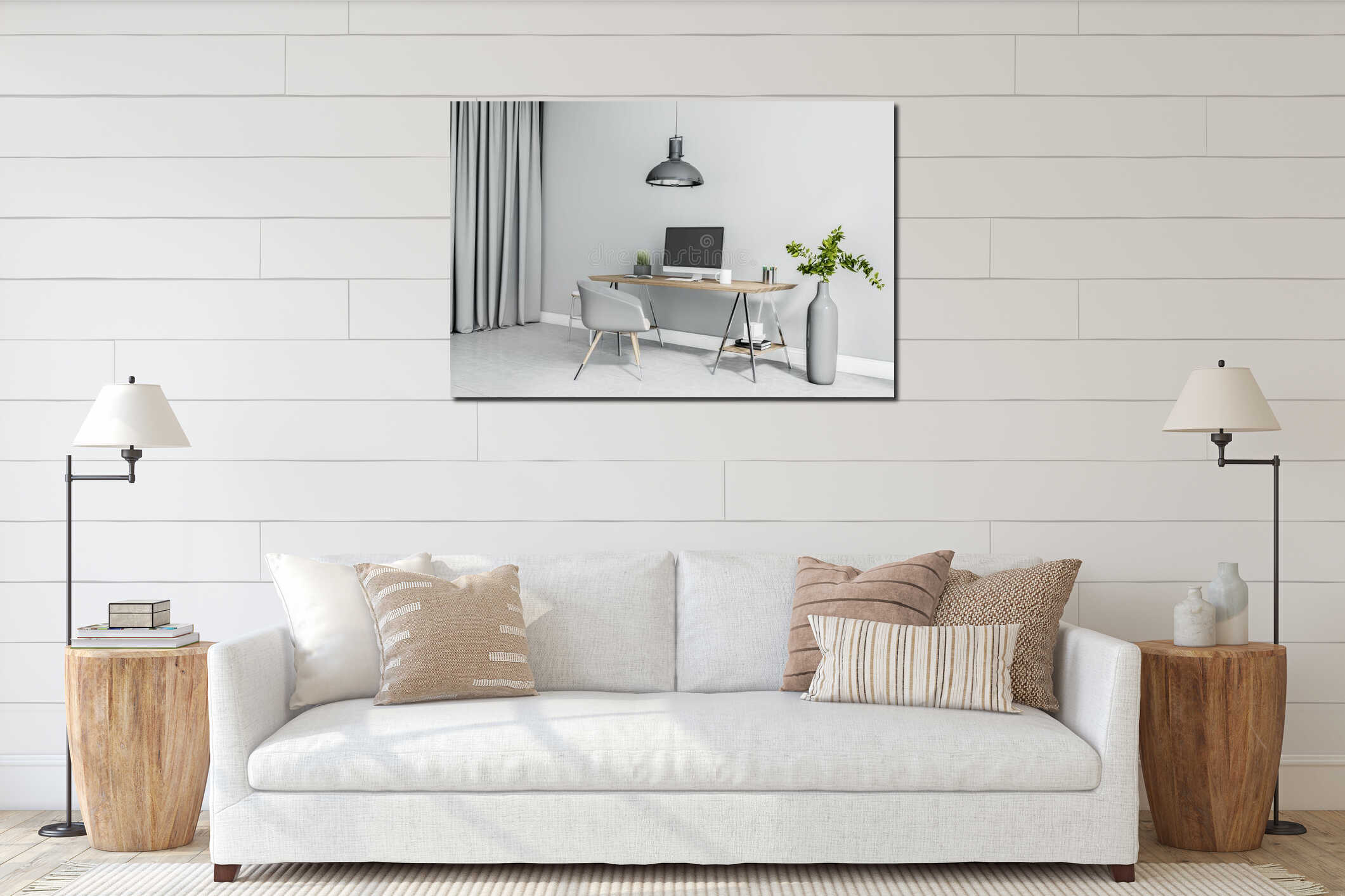 Canvas hanging interior mockup