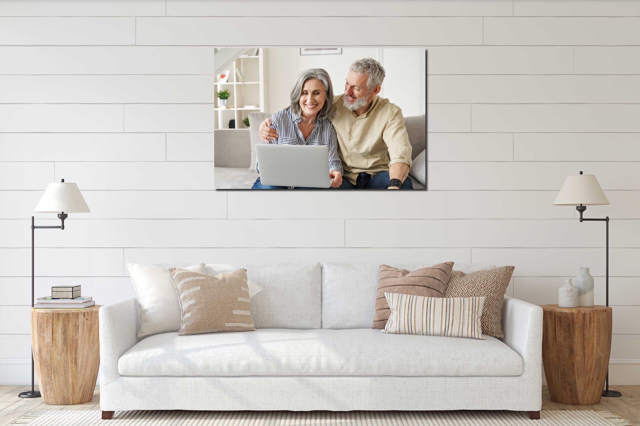 Canvas hanging interior mockup