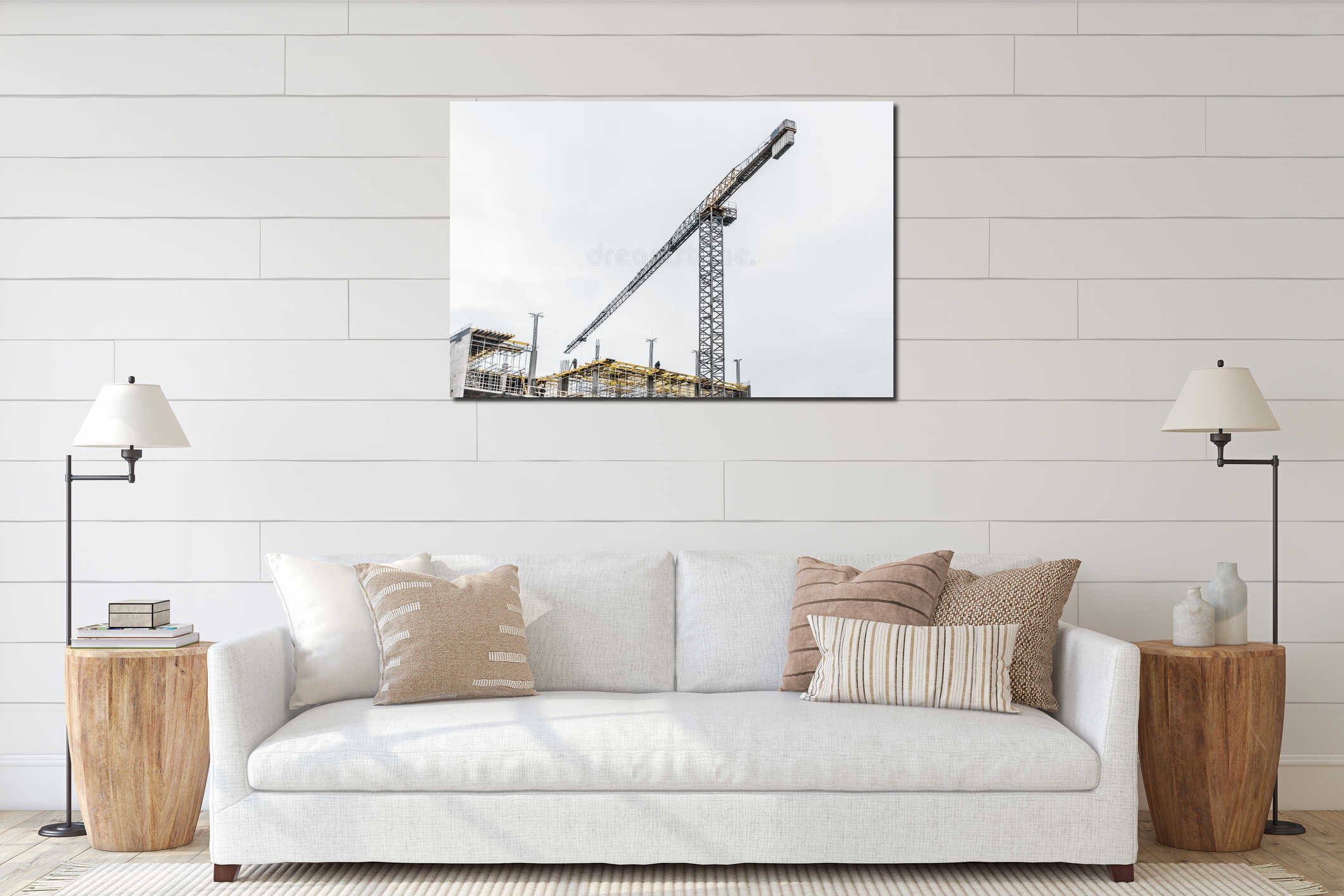 Canvas hanging interior mockup