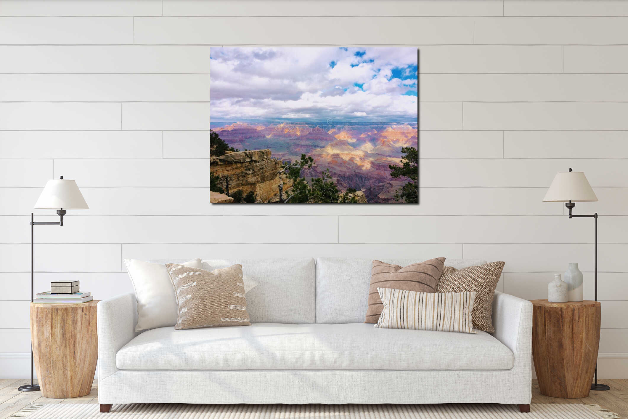 Canvas hanging interior mockup