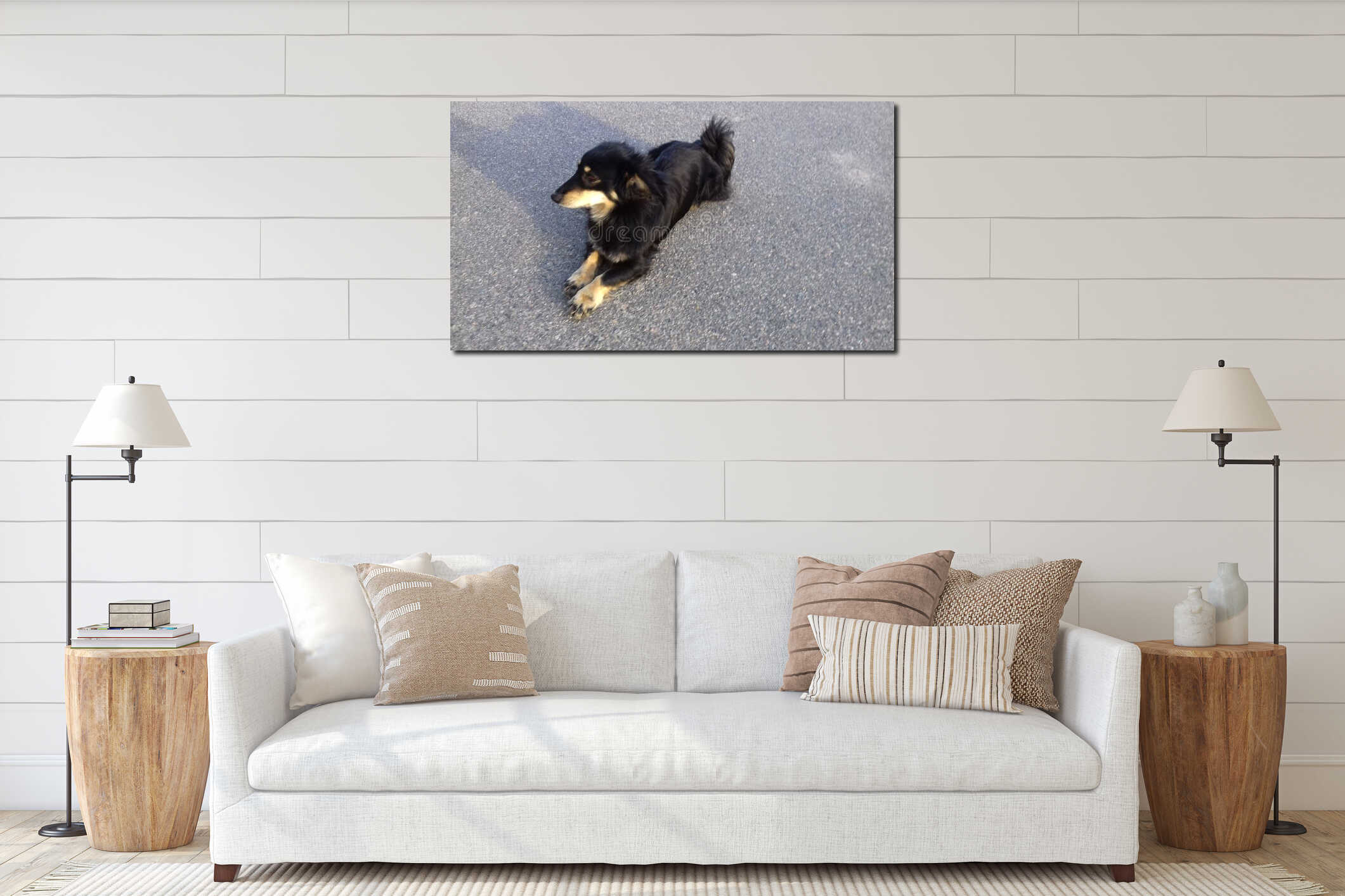 Canvas hanging interior mockup