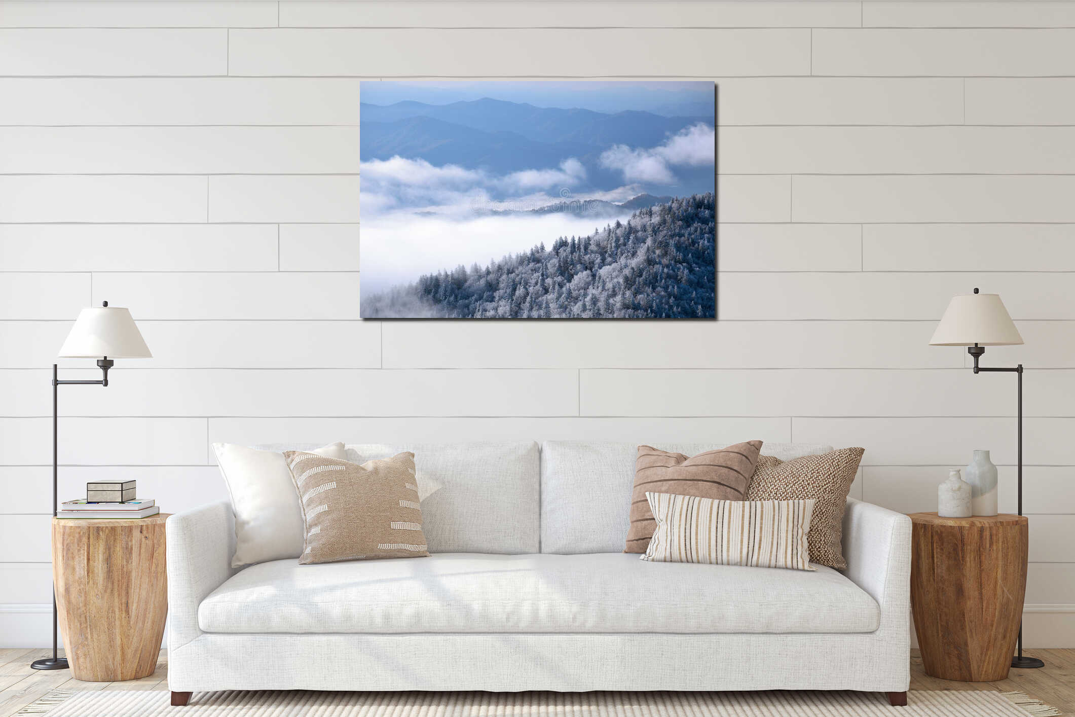 Canvas hanging interior mockup