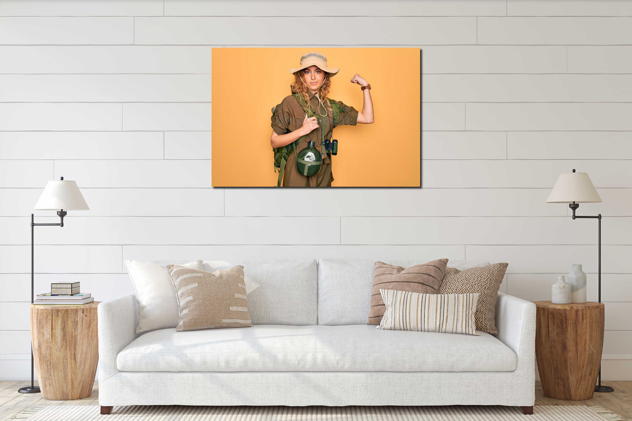 Canvas hanging interior mockup