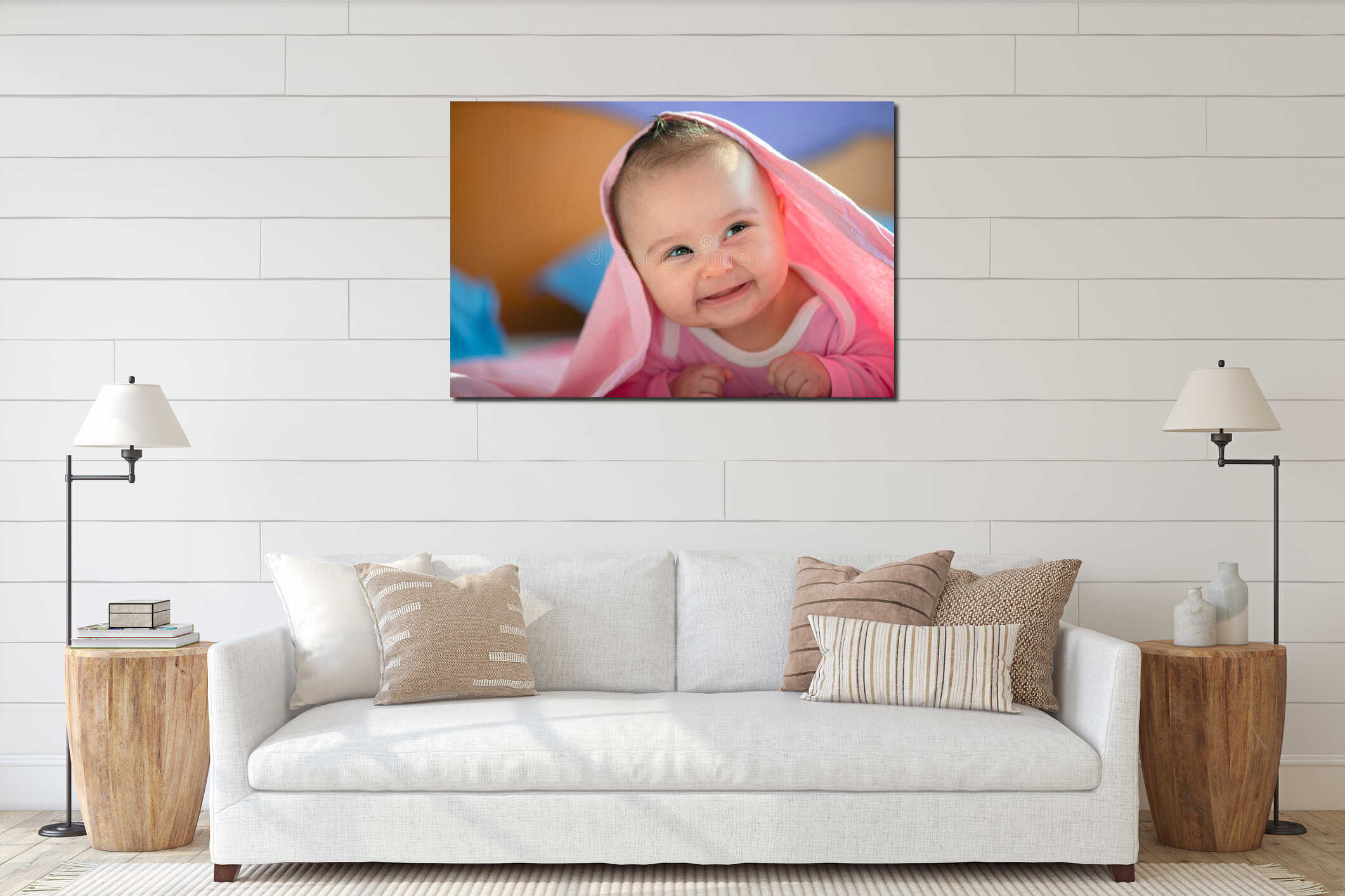 Canvas hanging interior mockup