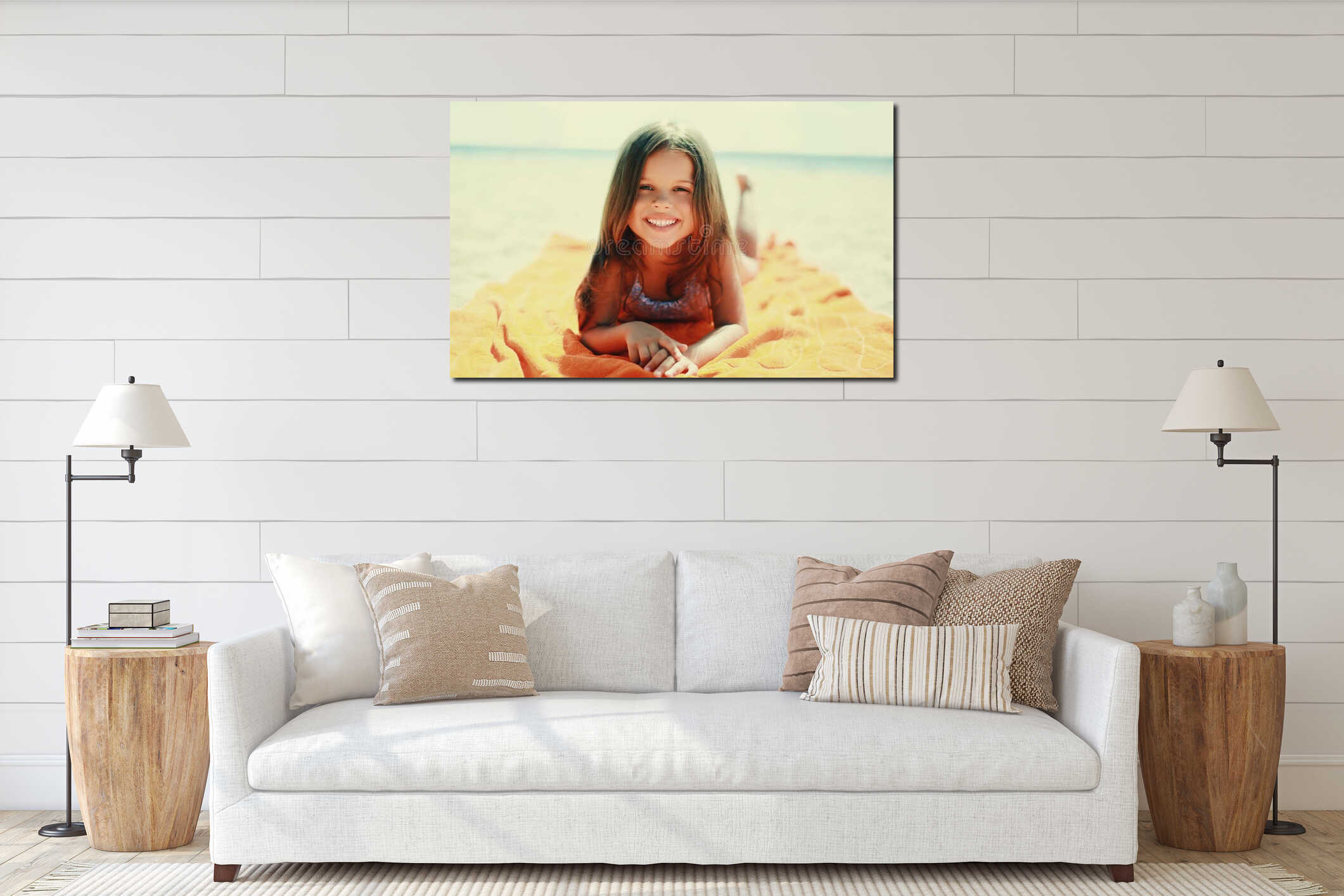 Canvas hanging interior mockup