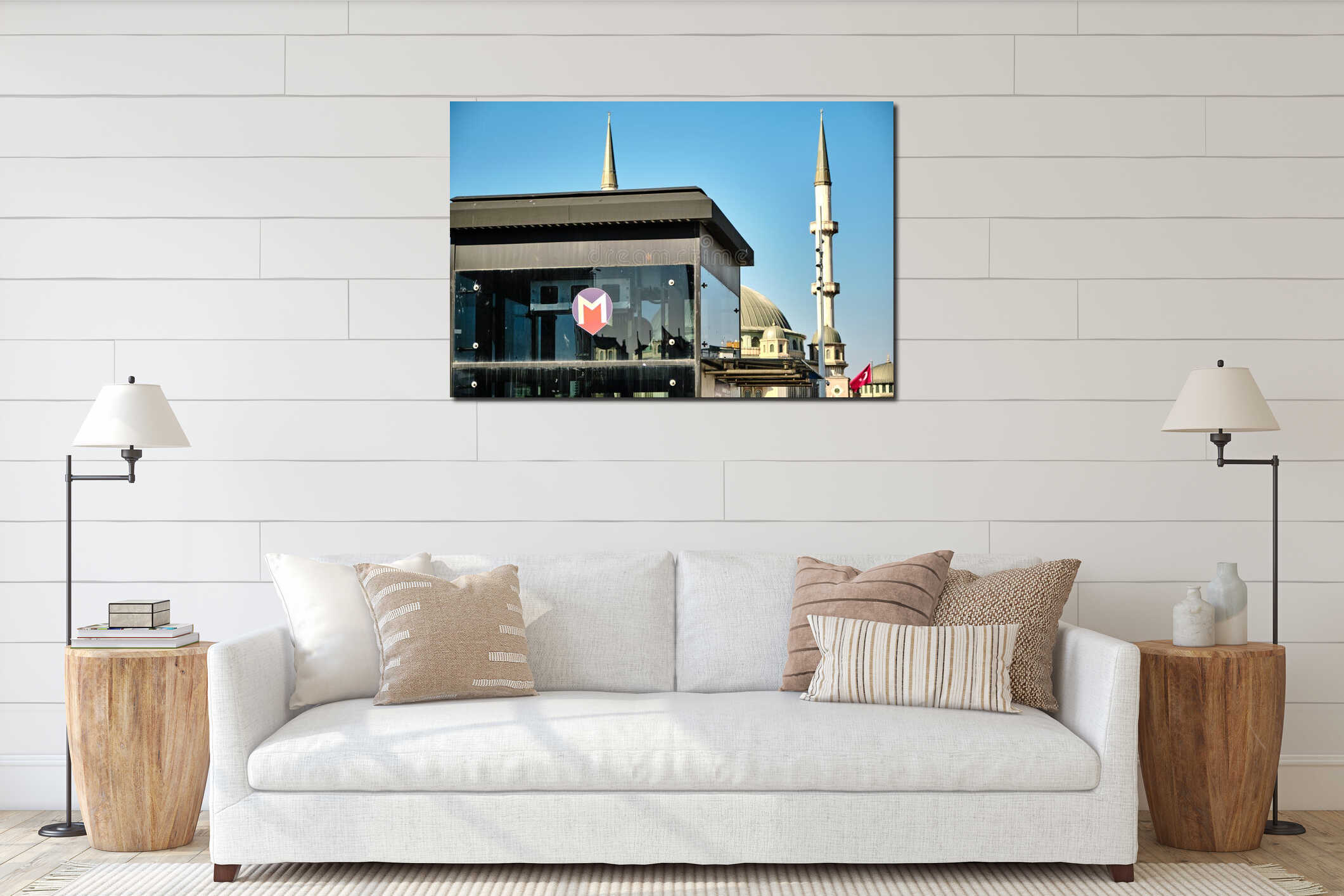 Canvas hanging interior mockup