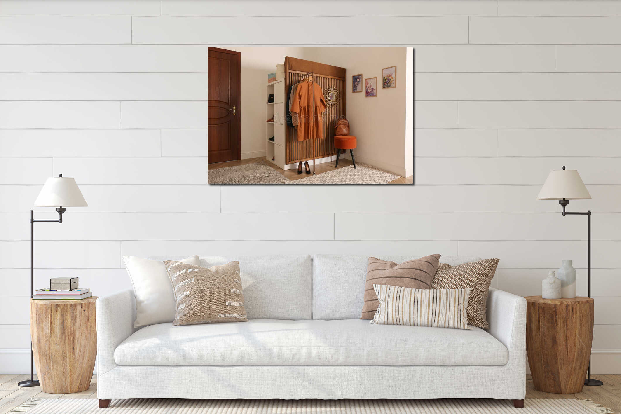 Canvas hanging interior mockup