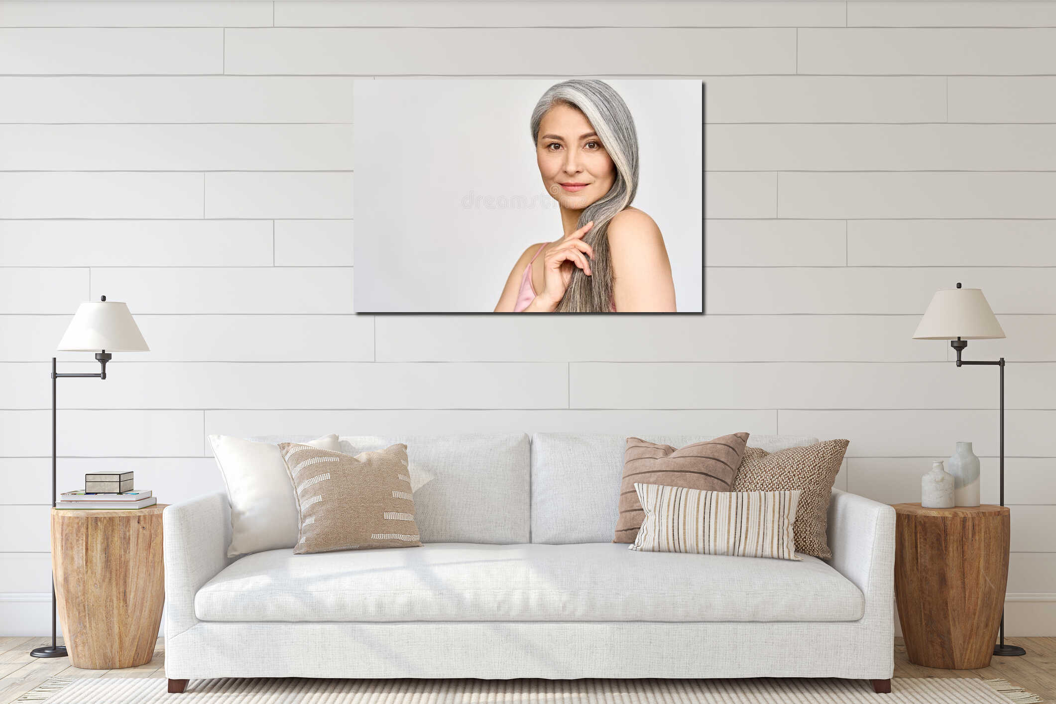 Canvas hanging interior mockup