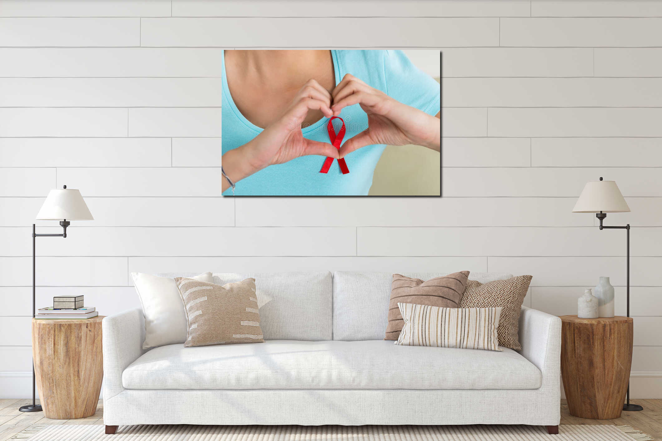 Canvas hanging interior mockup