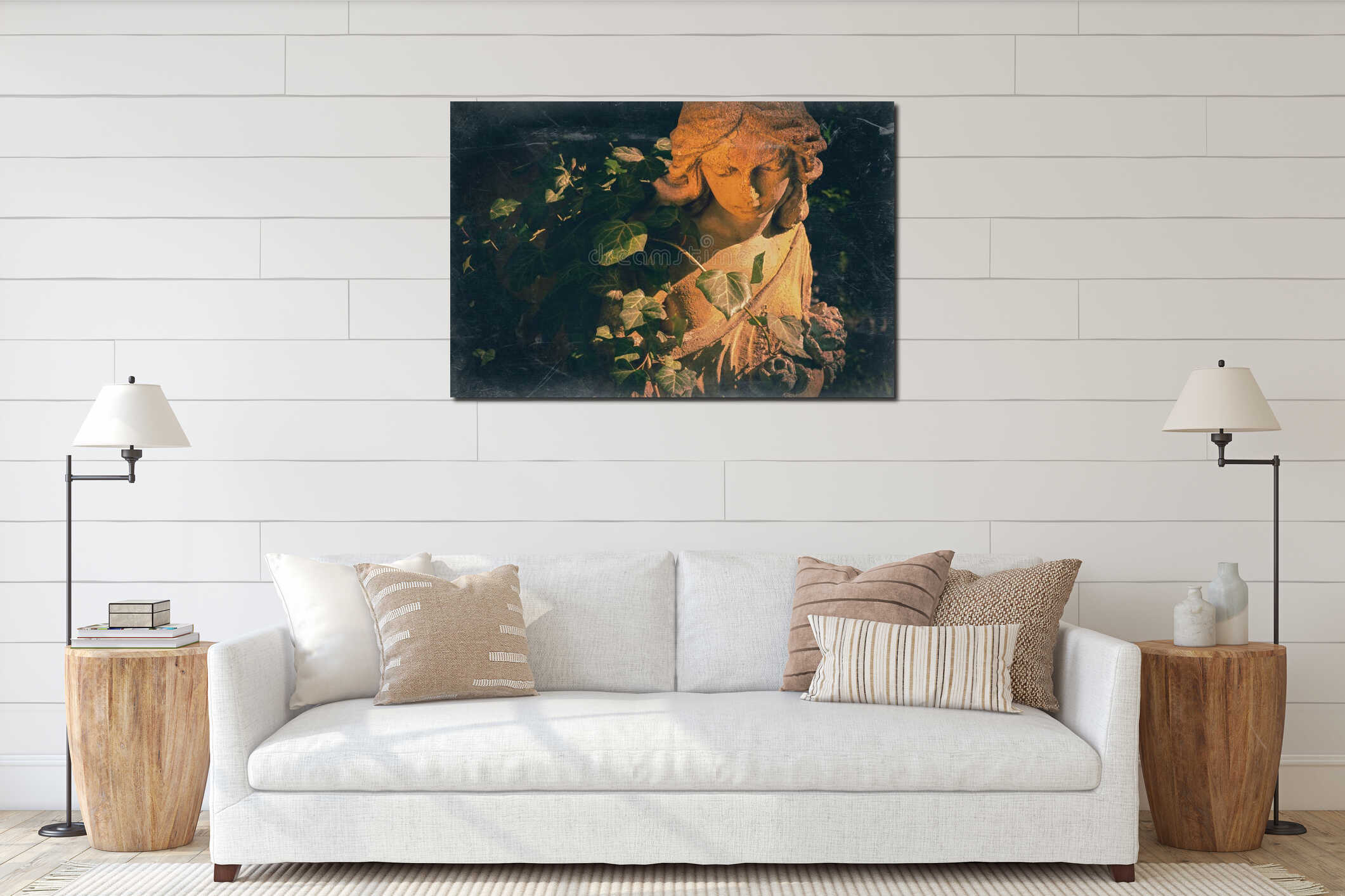 Canvas hanging interior mockup