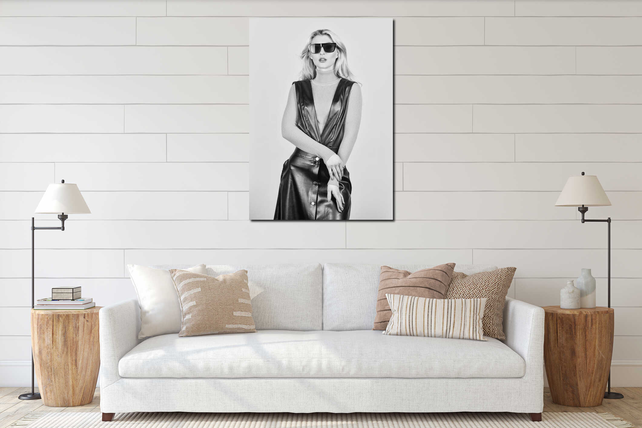 Canvas hanging interior mockup