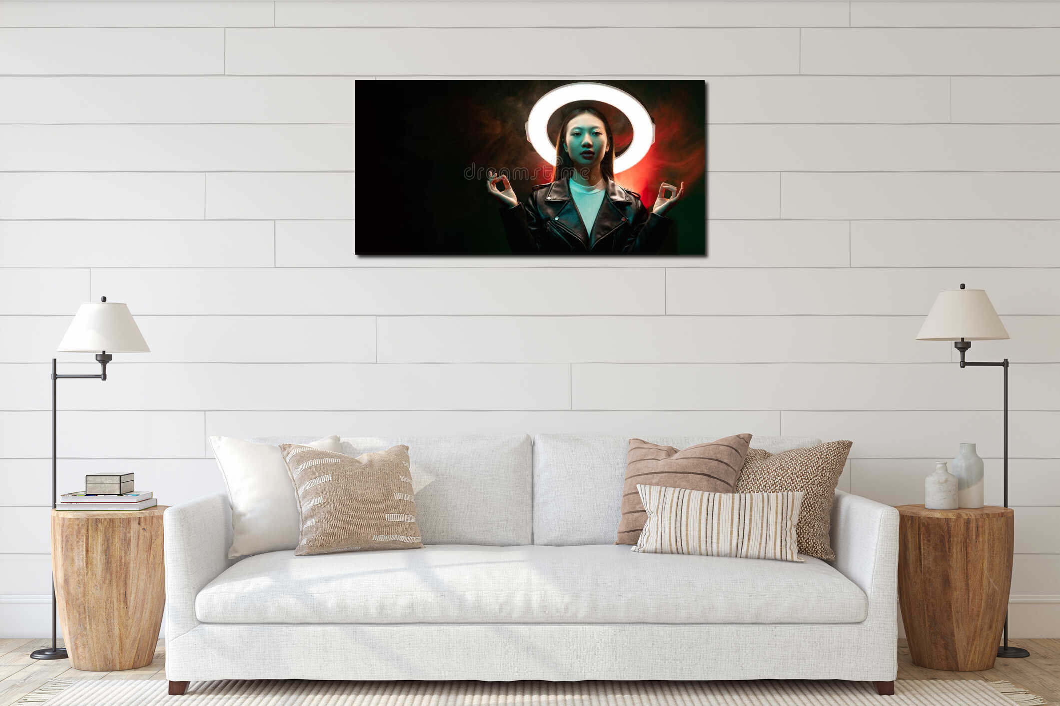 Canvas hanging interior mockup