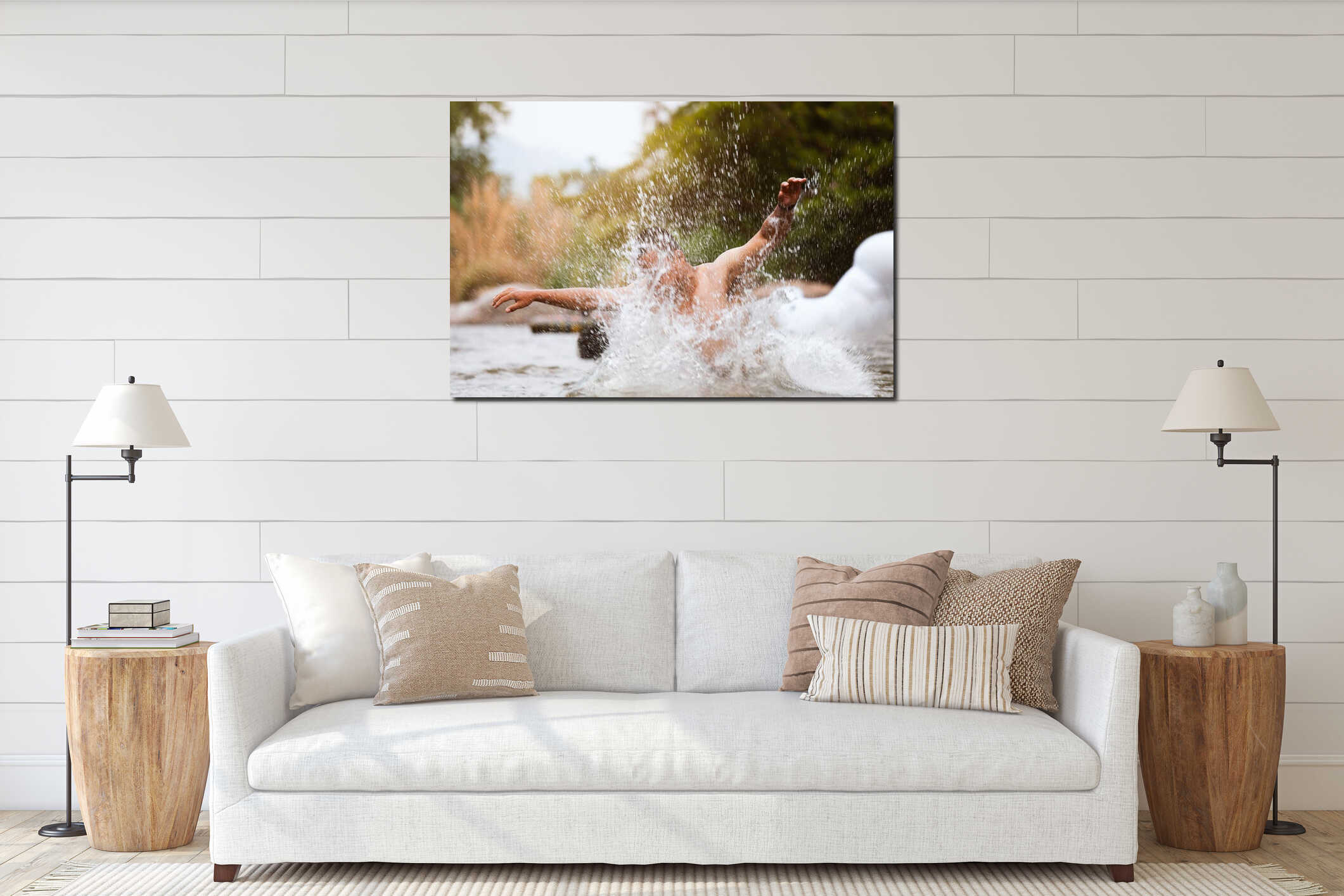 Canvas hanging interior mockup