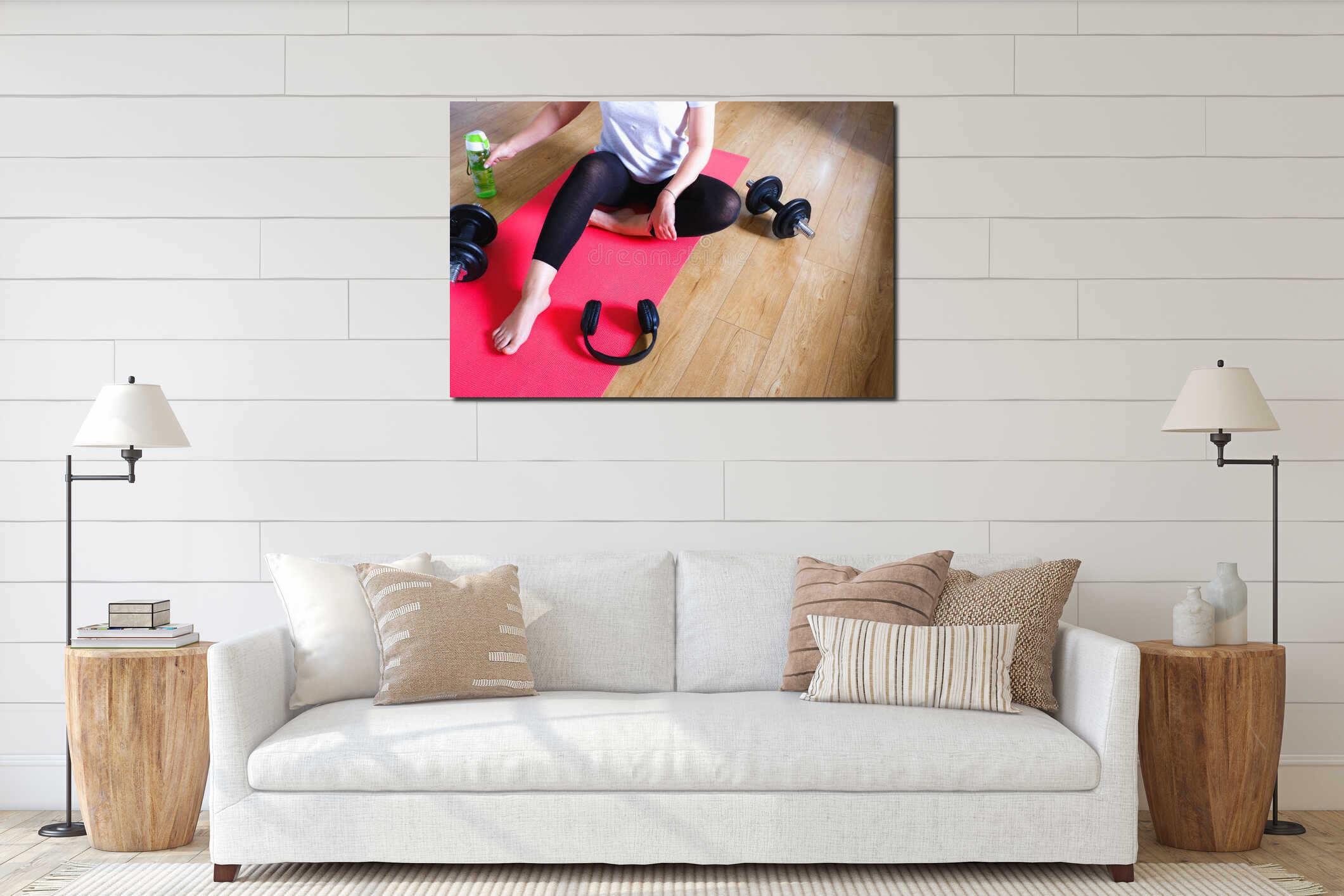 Canvas hanging interior mockup