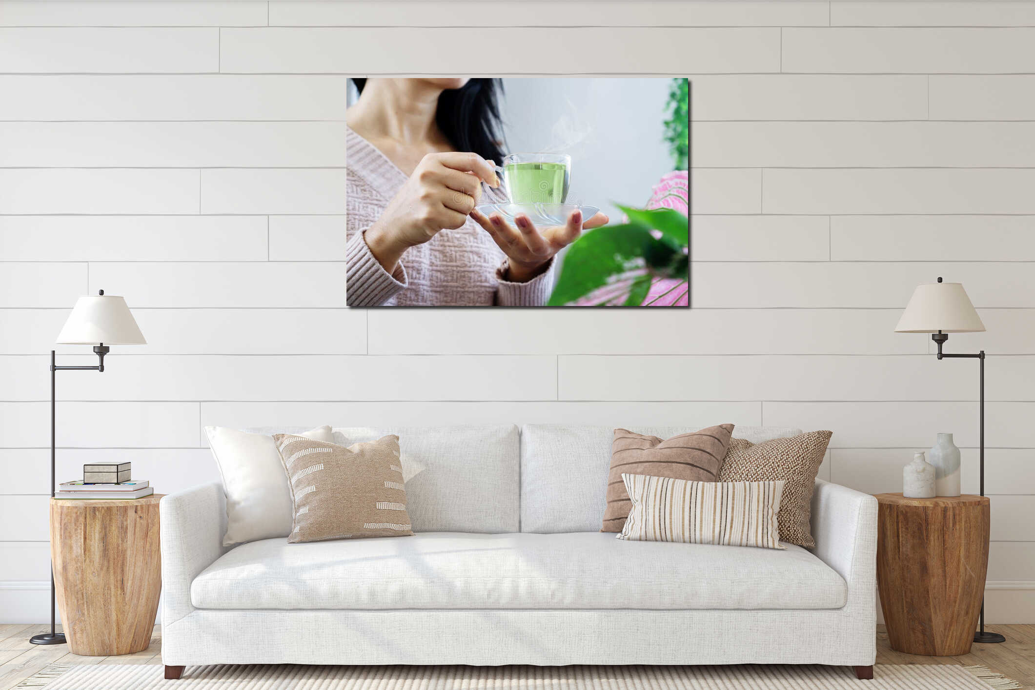 Canvas hanging interior mockup