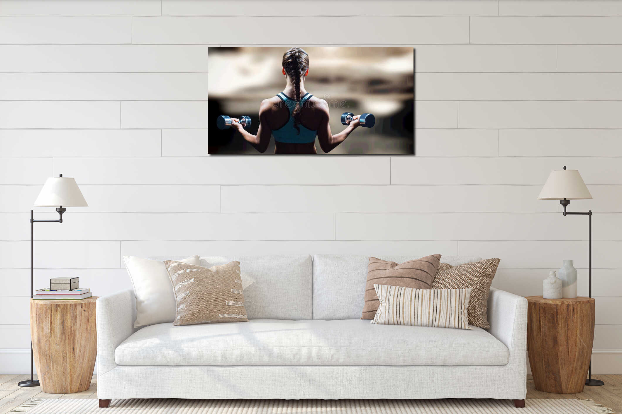 Canvas hanging interior mockup