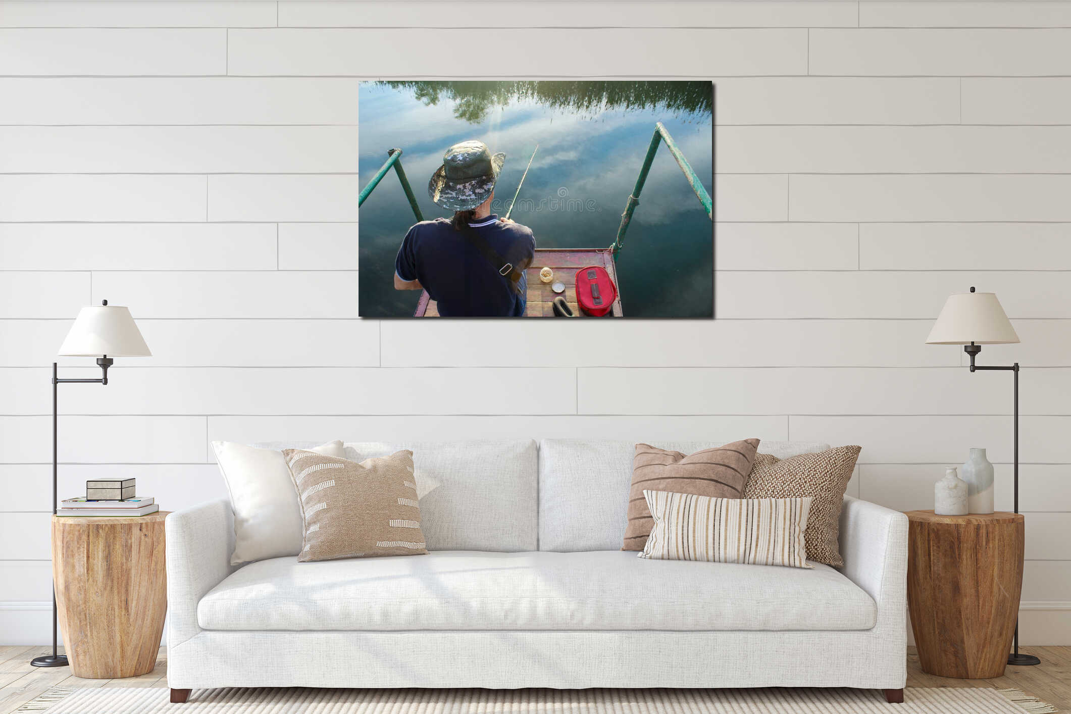 Canvas hanging interior mockup