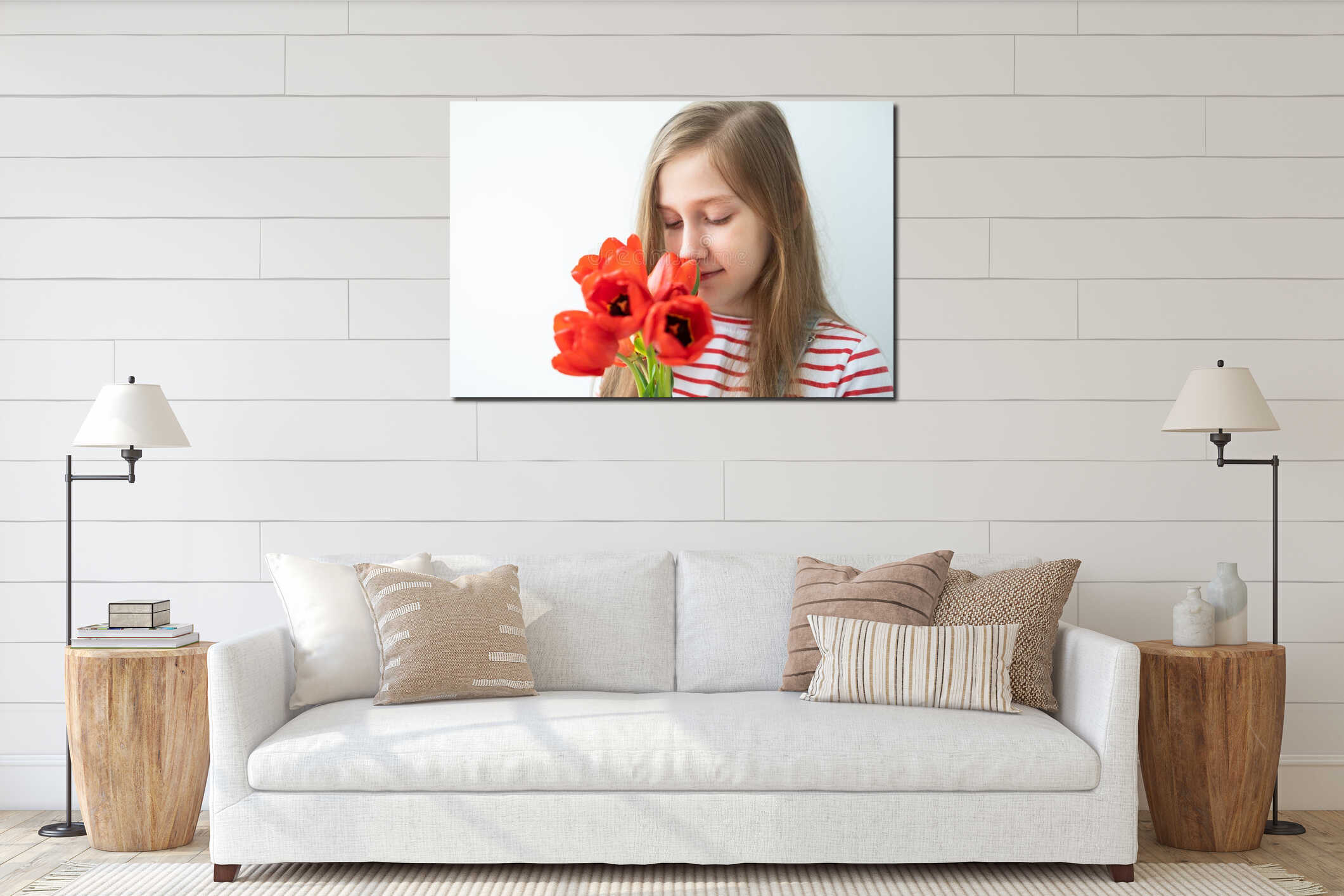 Canvas hanging interior mockup