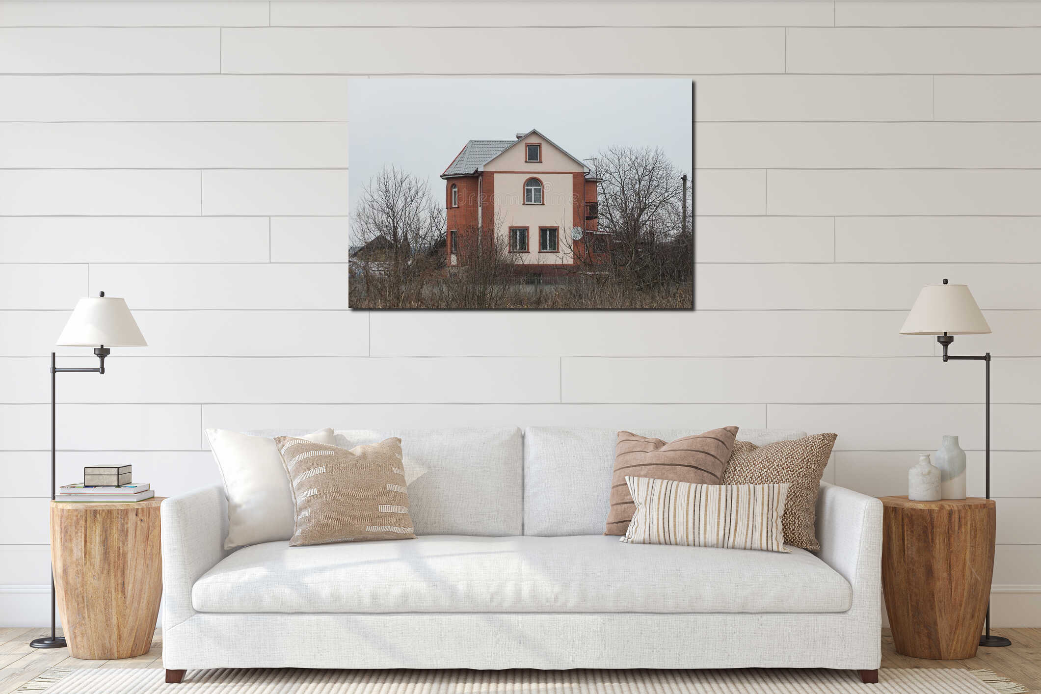 Canvas hanging interior mockup
