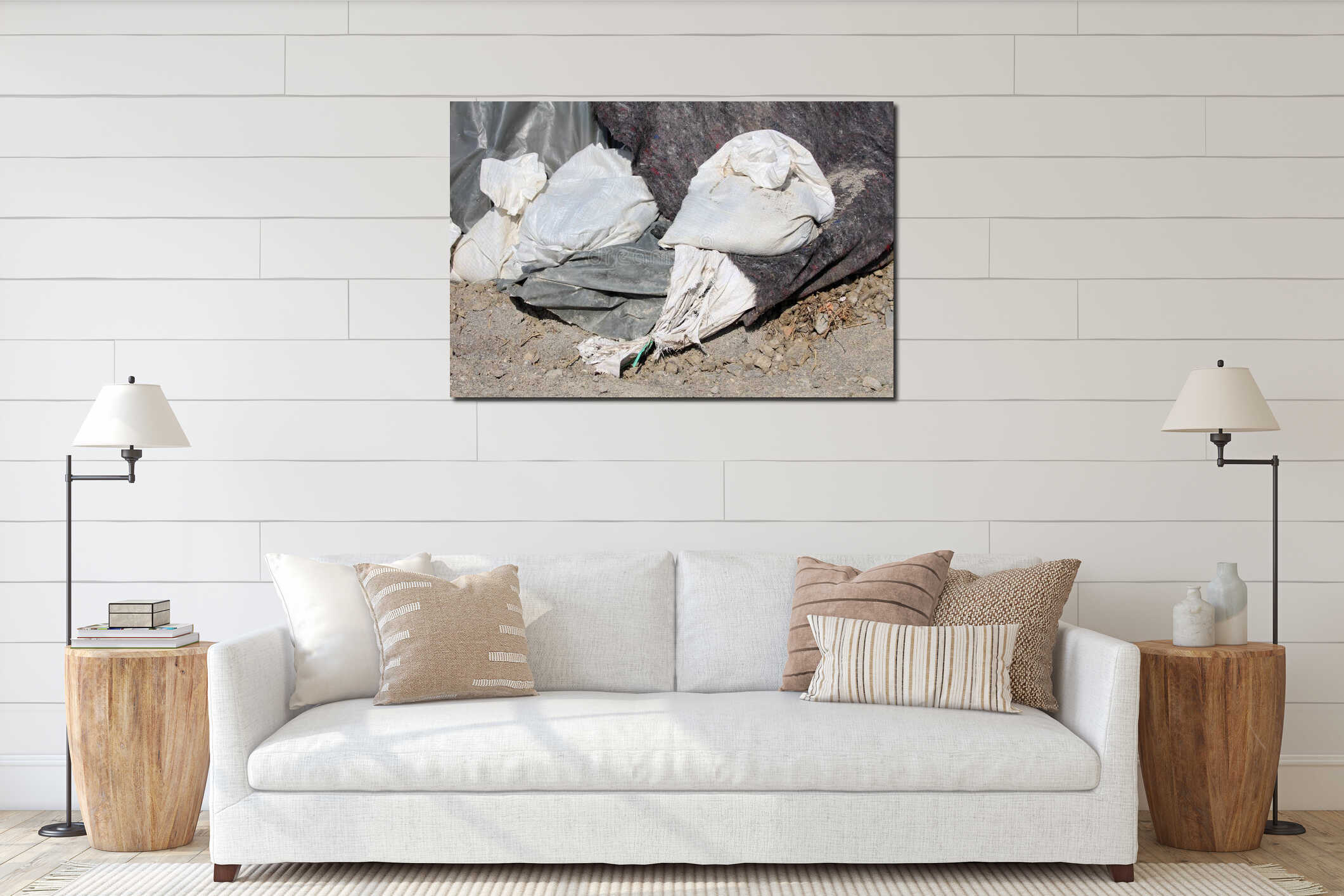 Canvas hanging interior mockup