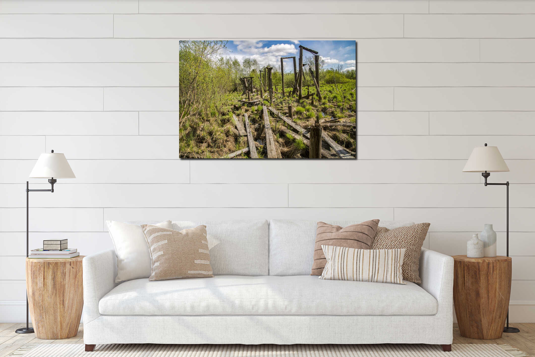 Canvas hanging interior mockup