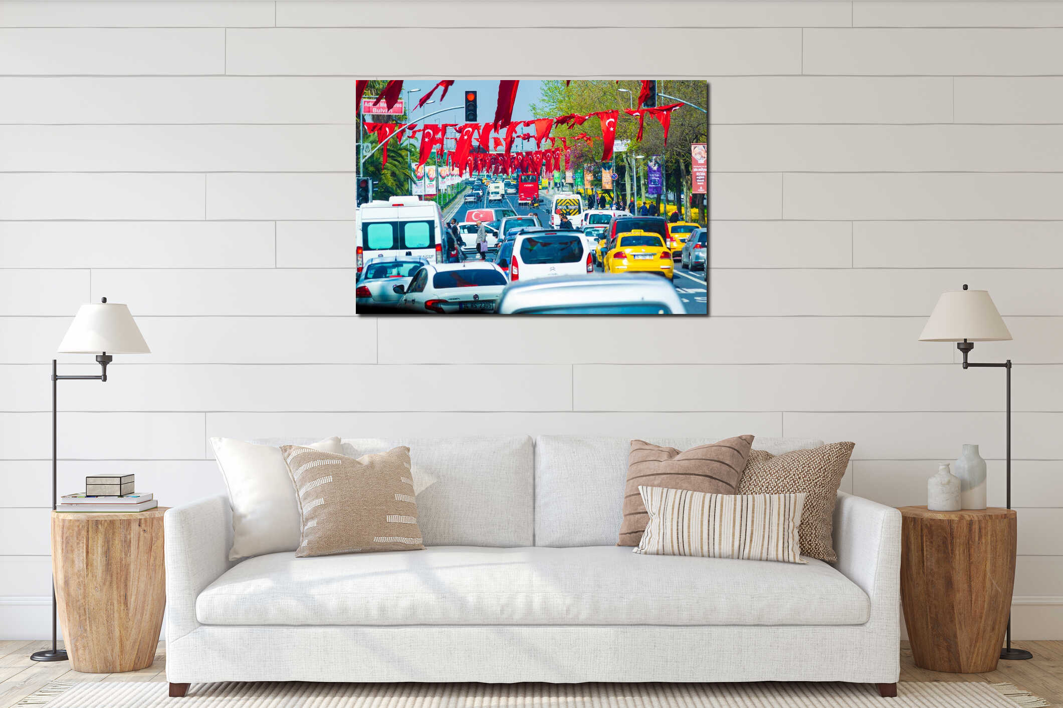Canvas hanging interior mockup