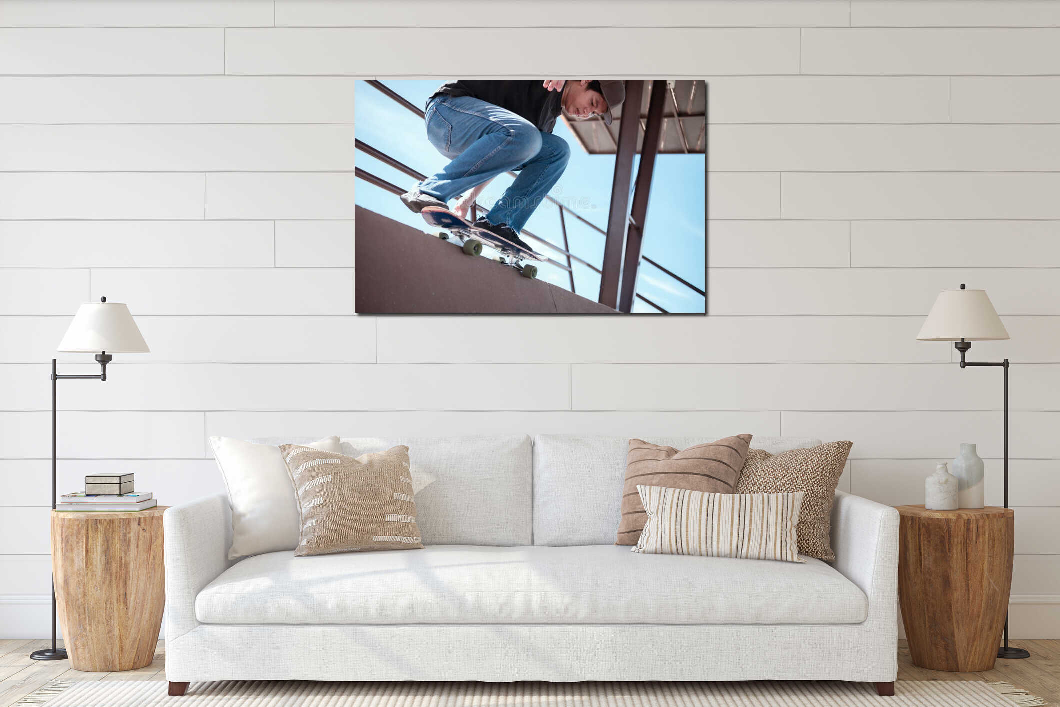 Canvas hanging interior mockup
