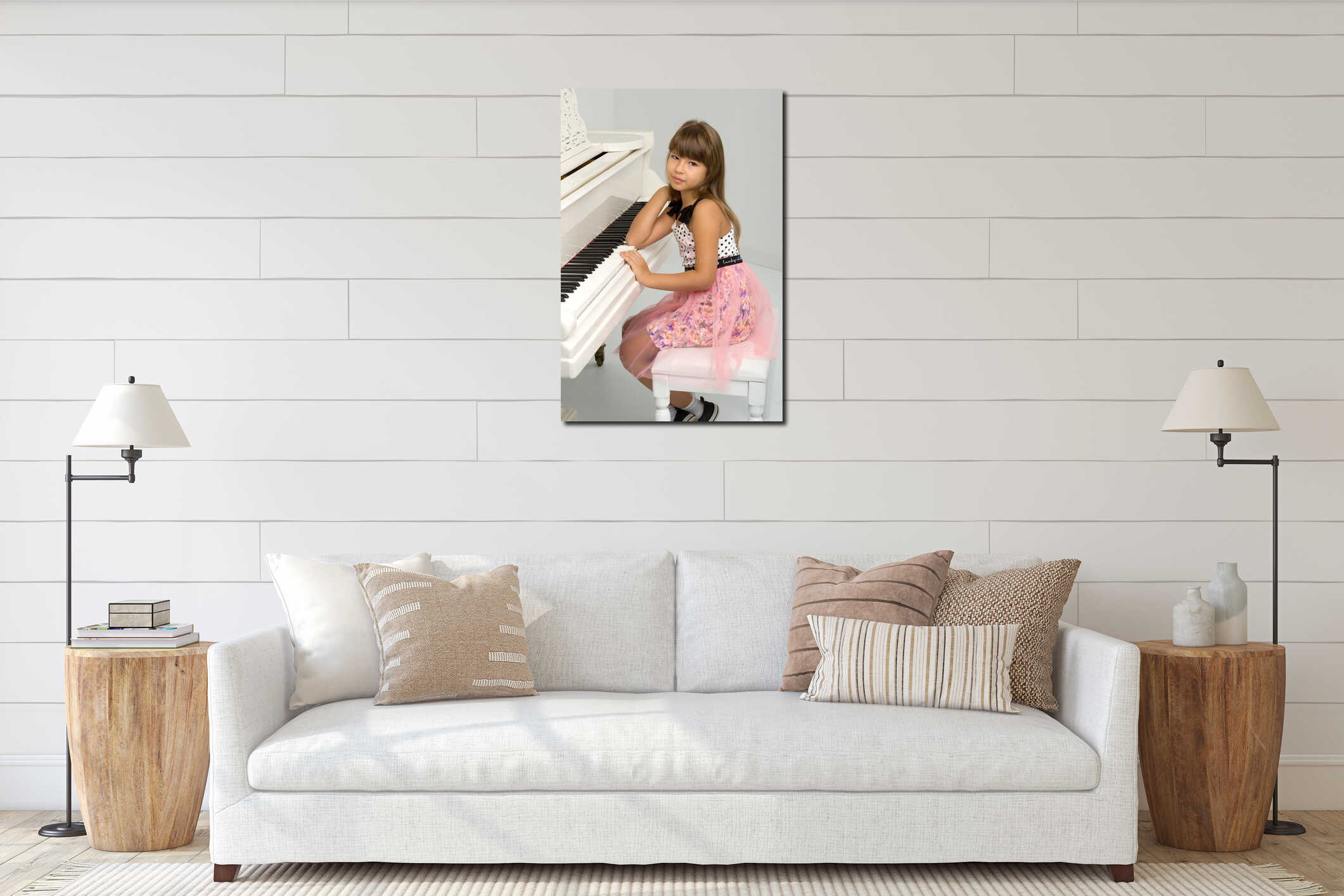 Canvas hanging interior mockup