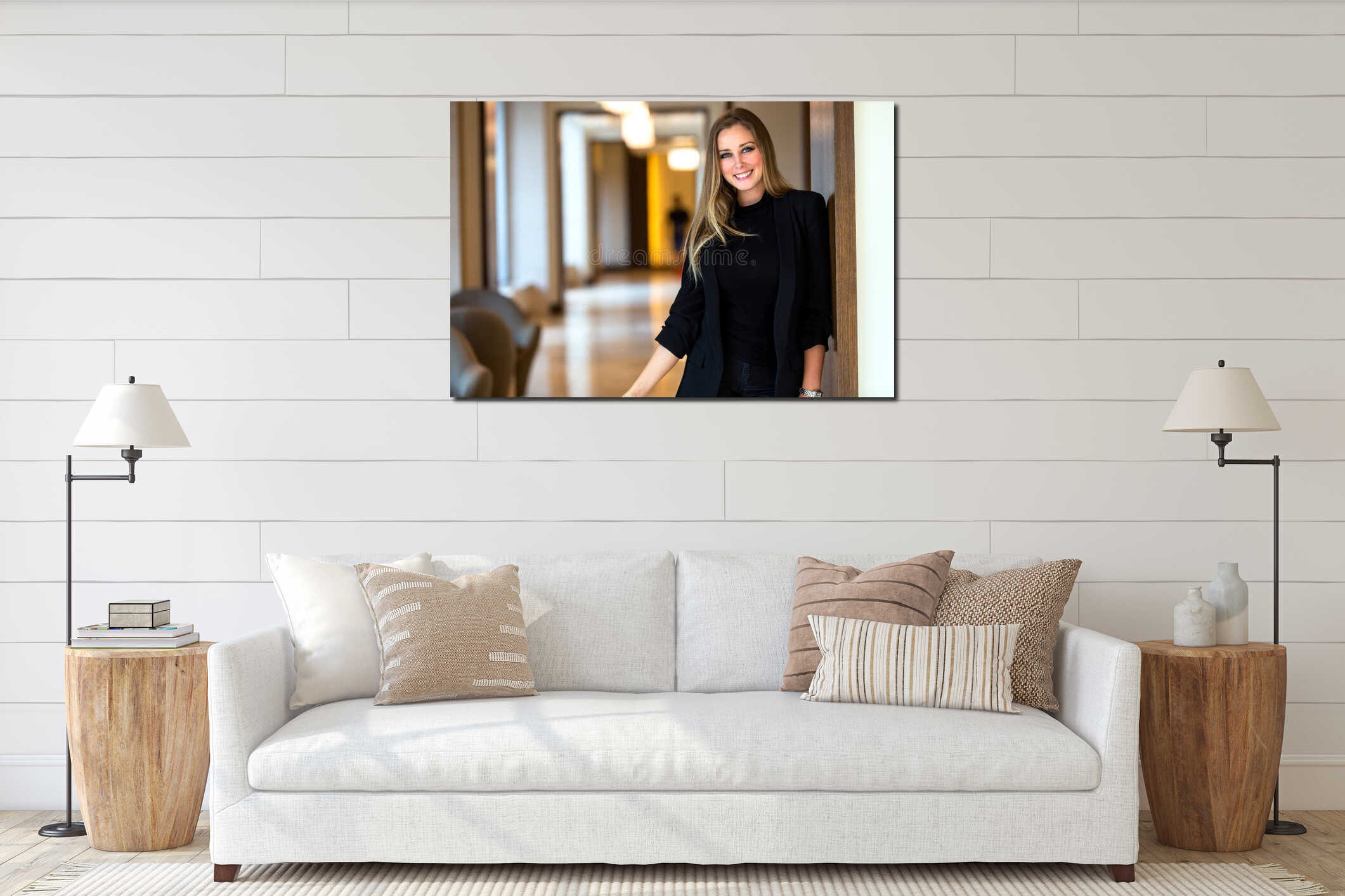 Canvas hanging interior mockup