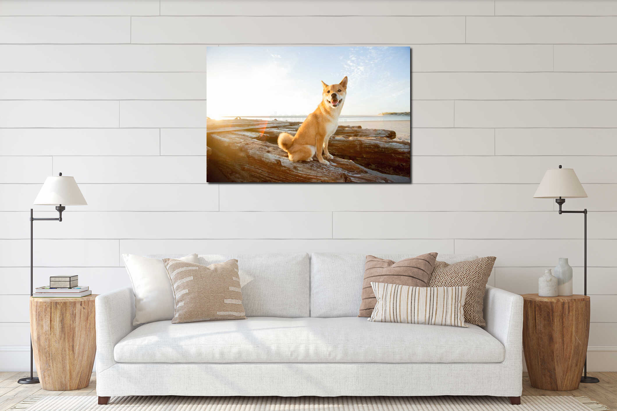 Canvas hanging interior mockup