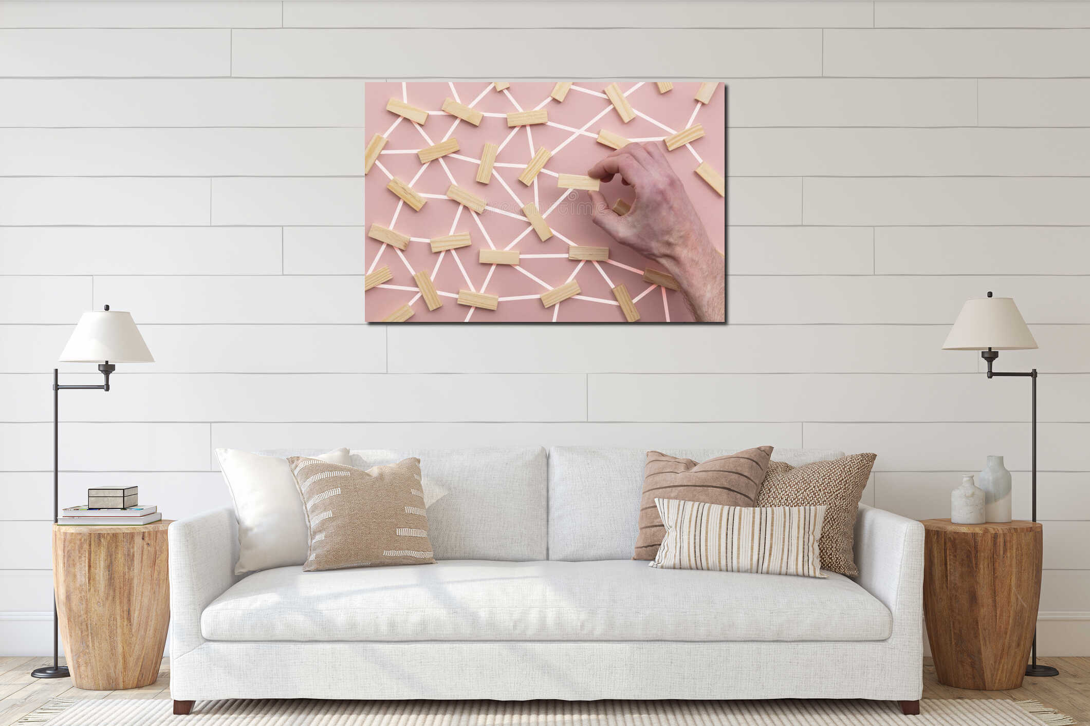 Canvas hanging interior mockup