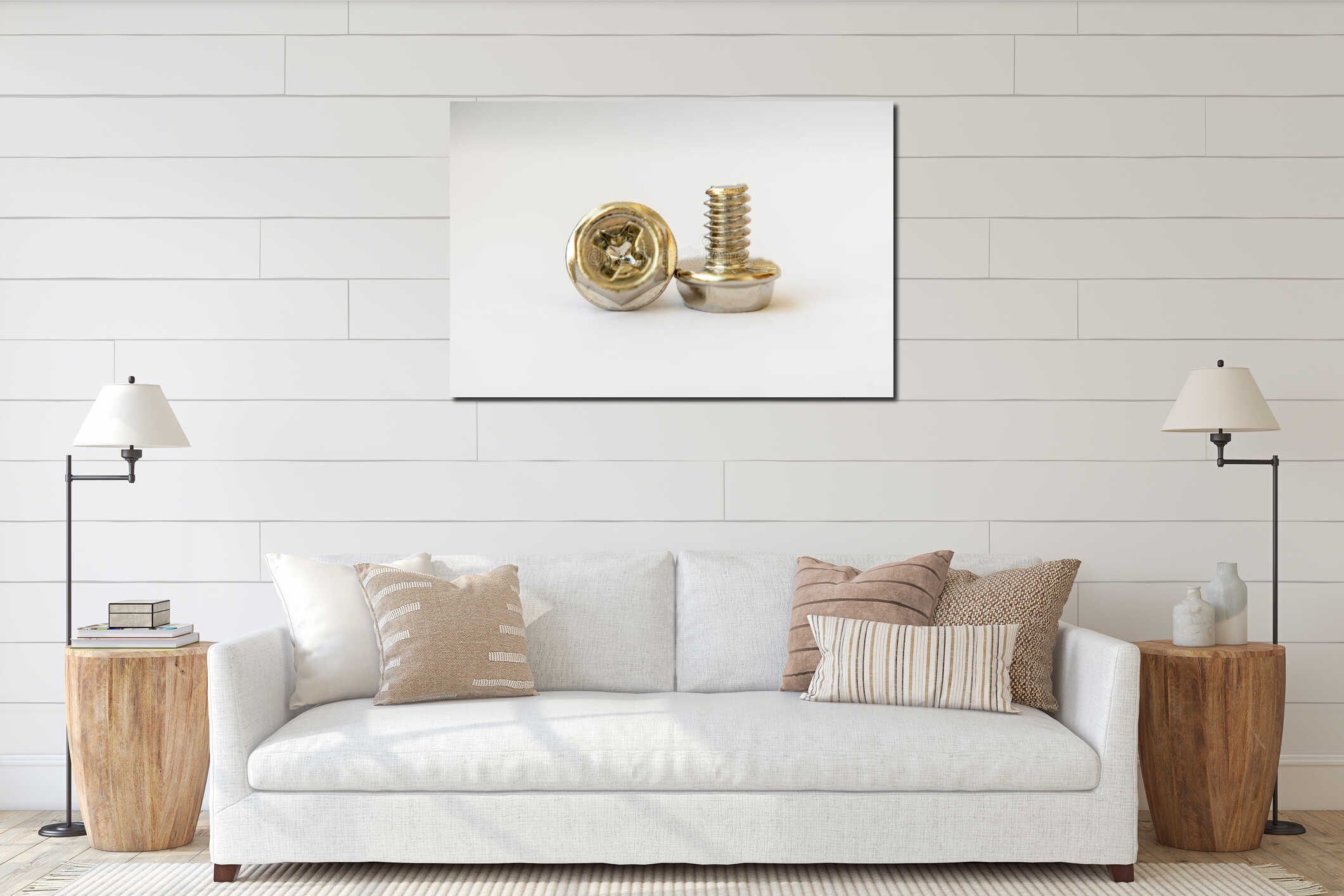 Canvas hanging interior mockup