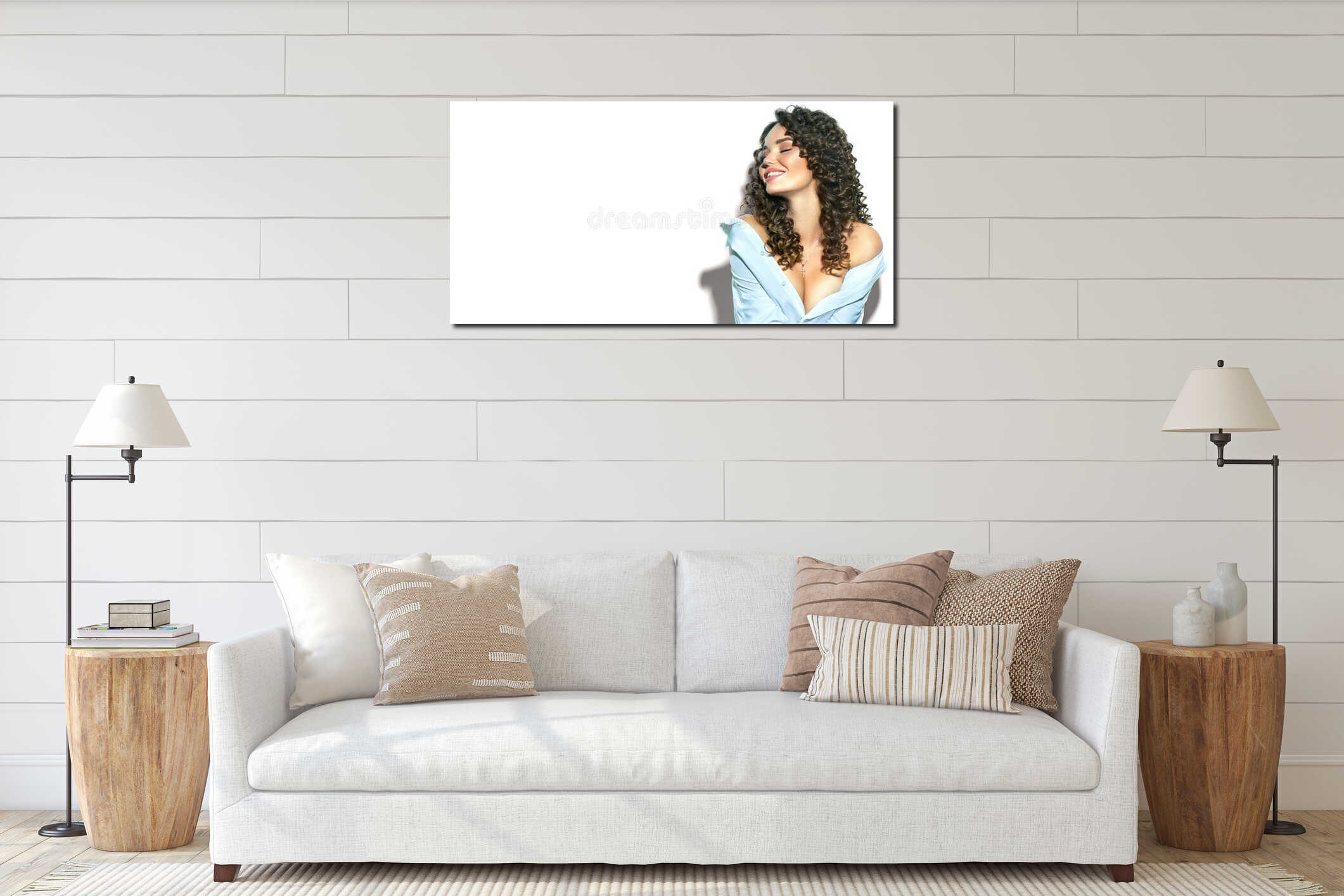 Canvas hanging interior mockup