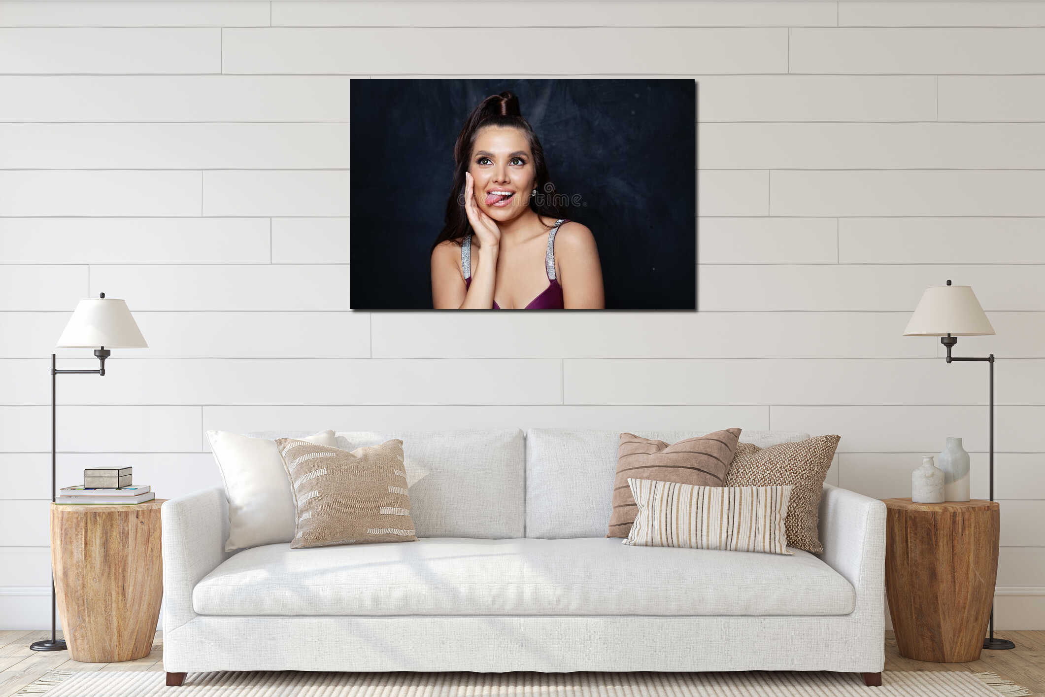 Canvas hanging interior mockup