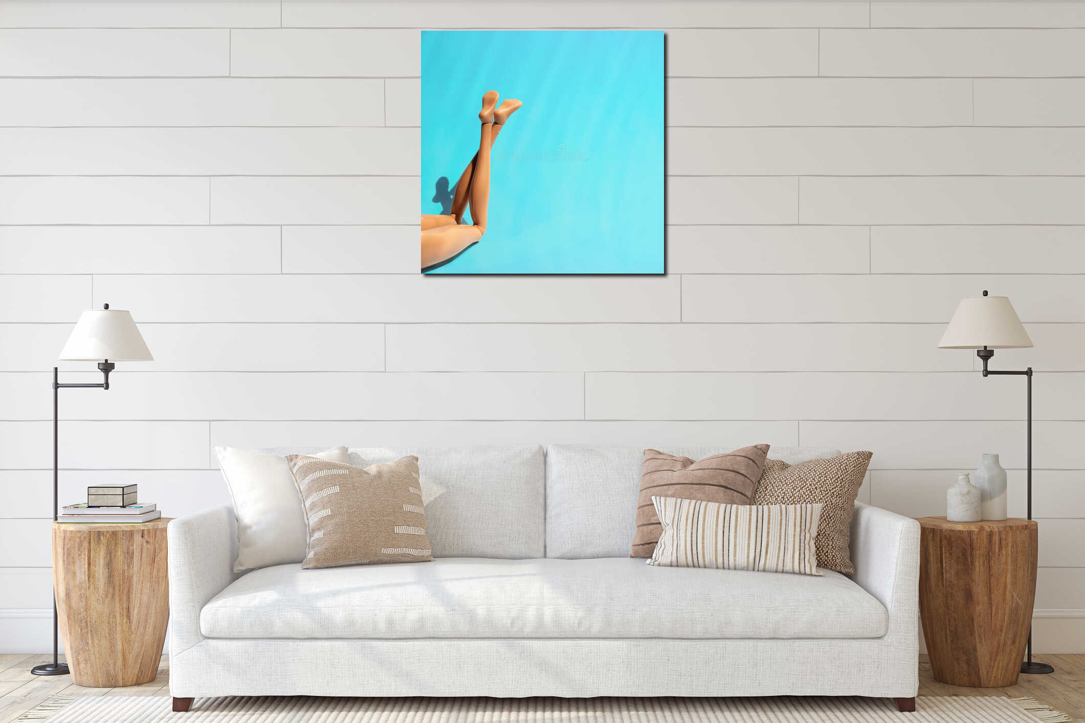 Canvas hanging interior mockup