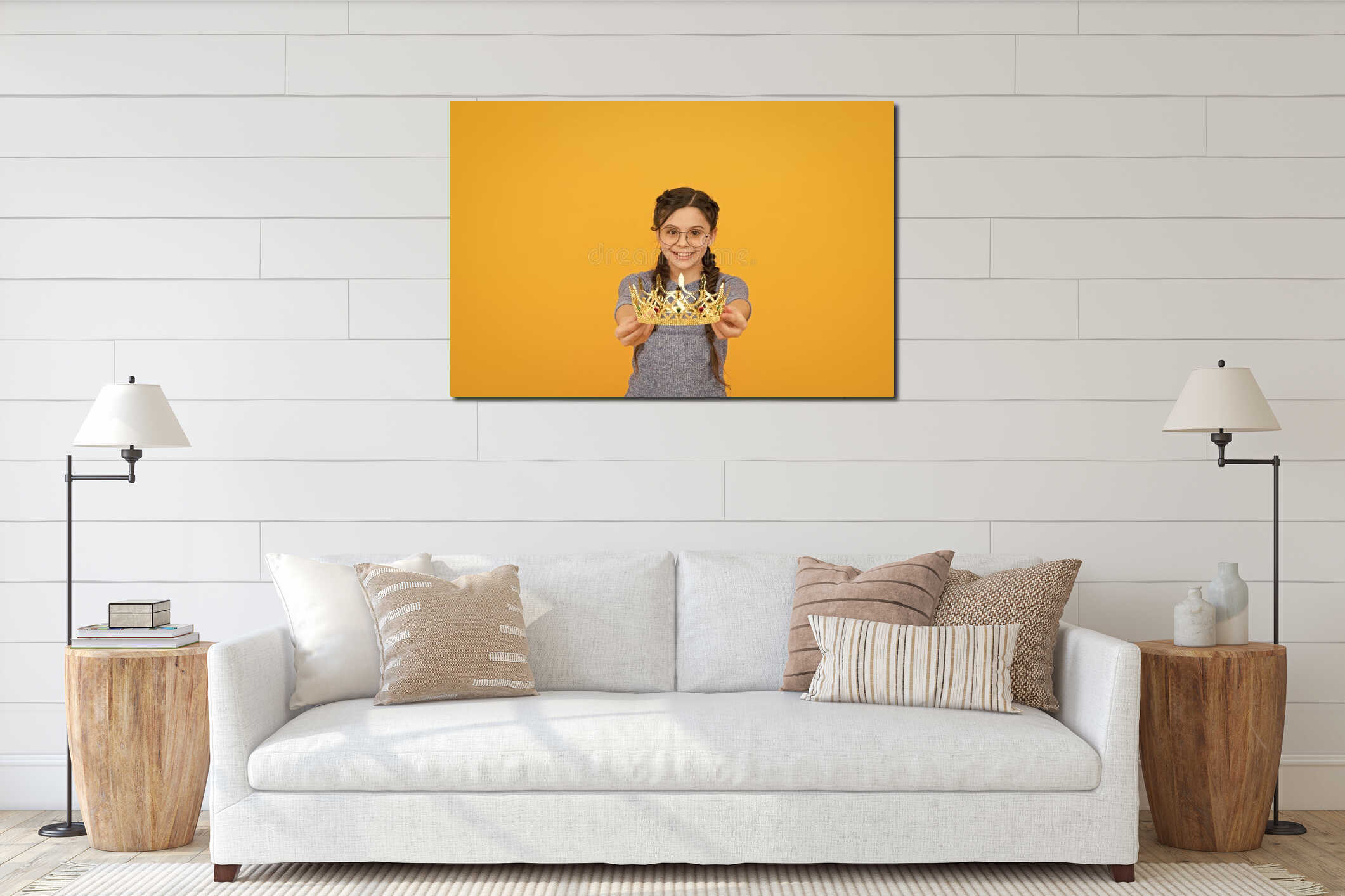 Canvas hanging interior mockup