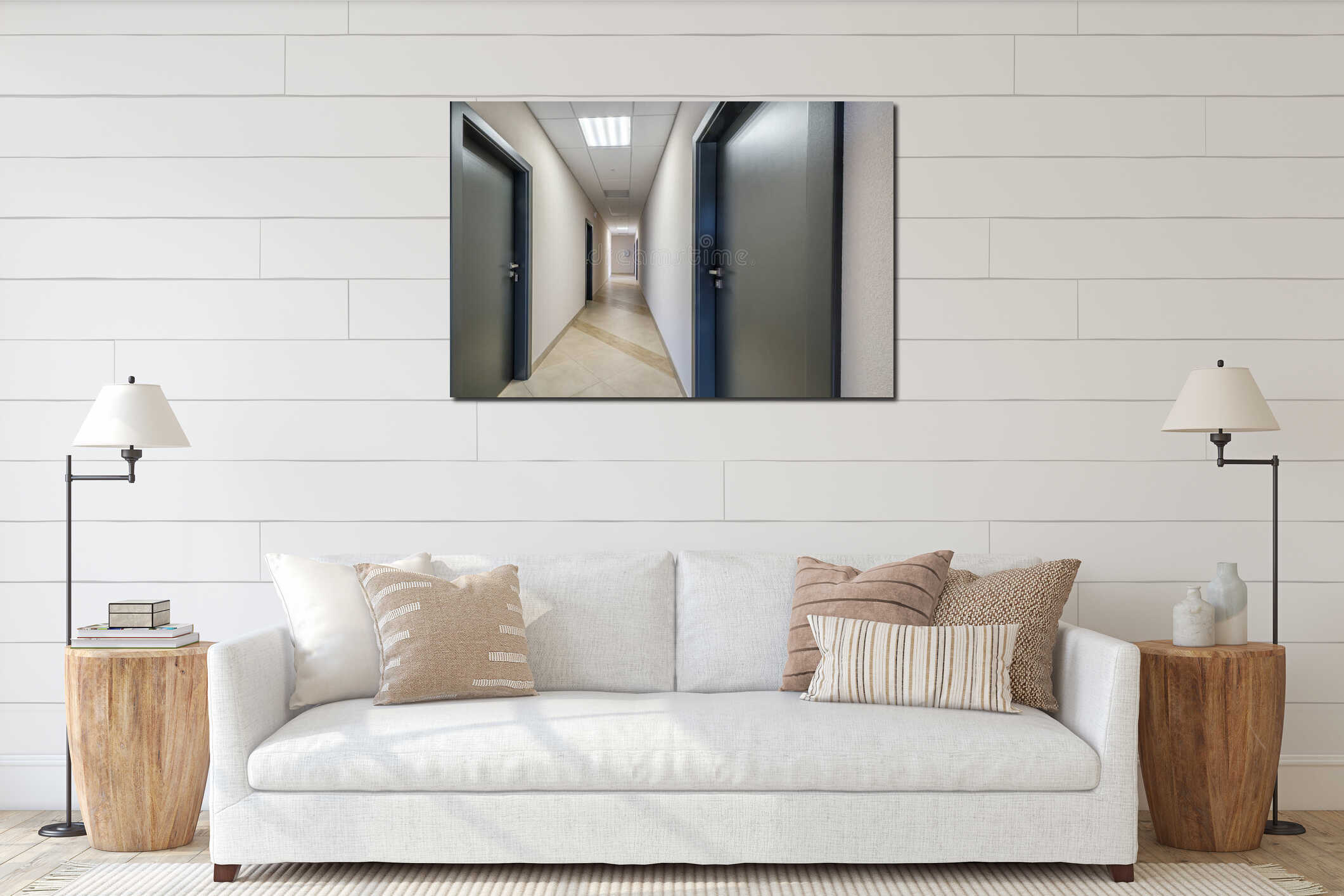 Canvas hanging interior mockup