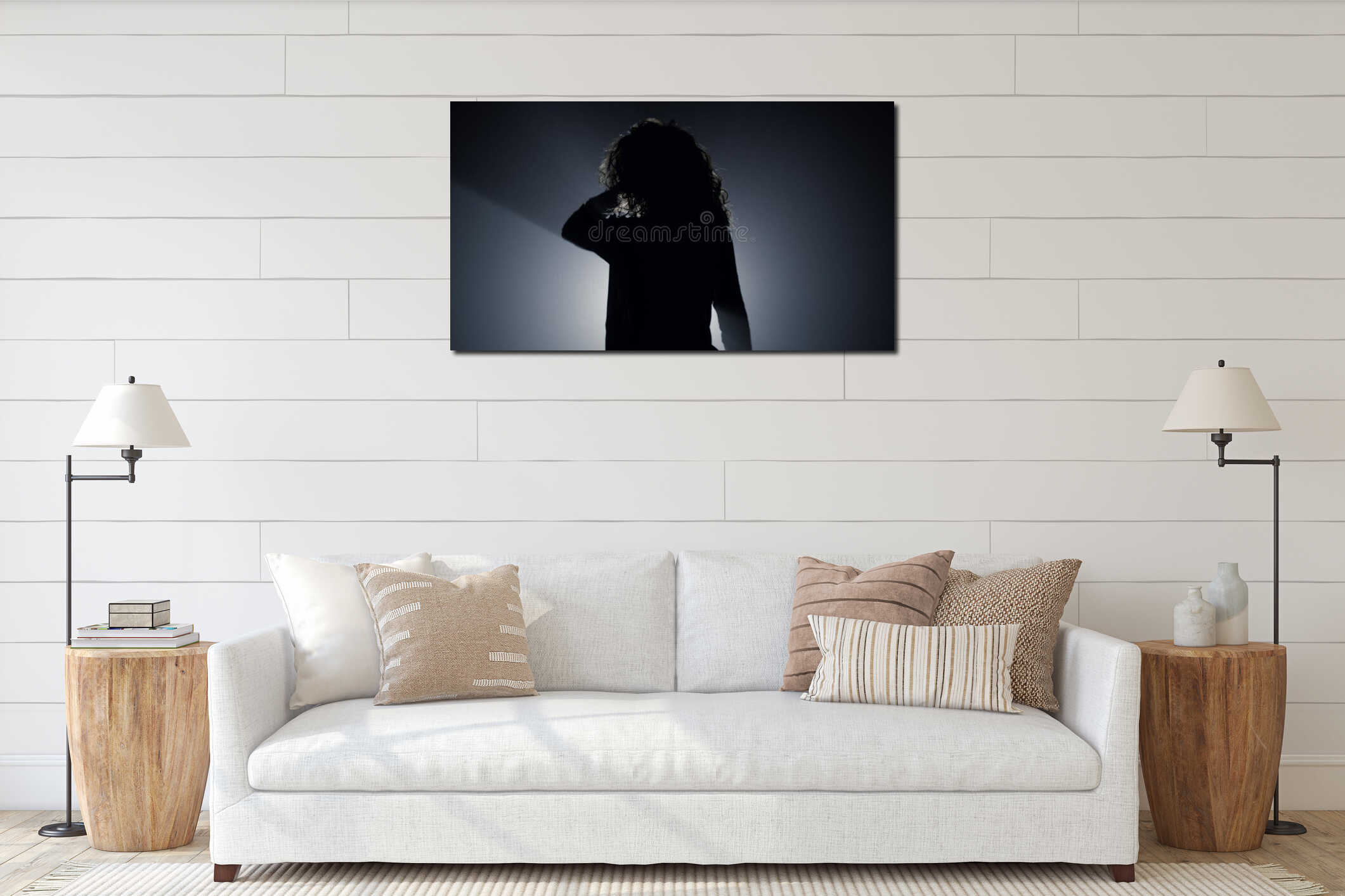 Canvas hanging interior mockup