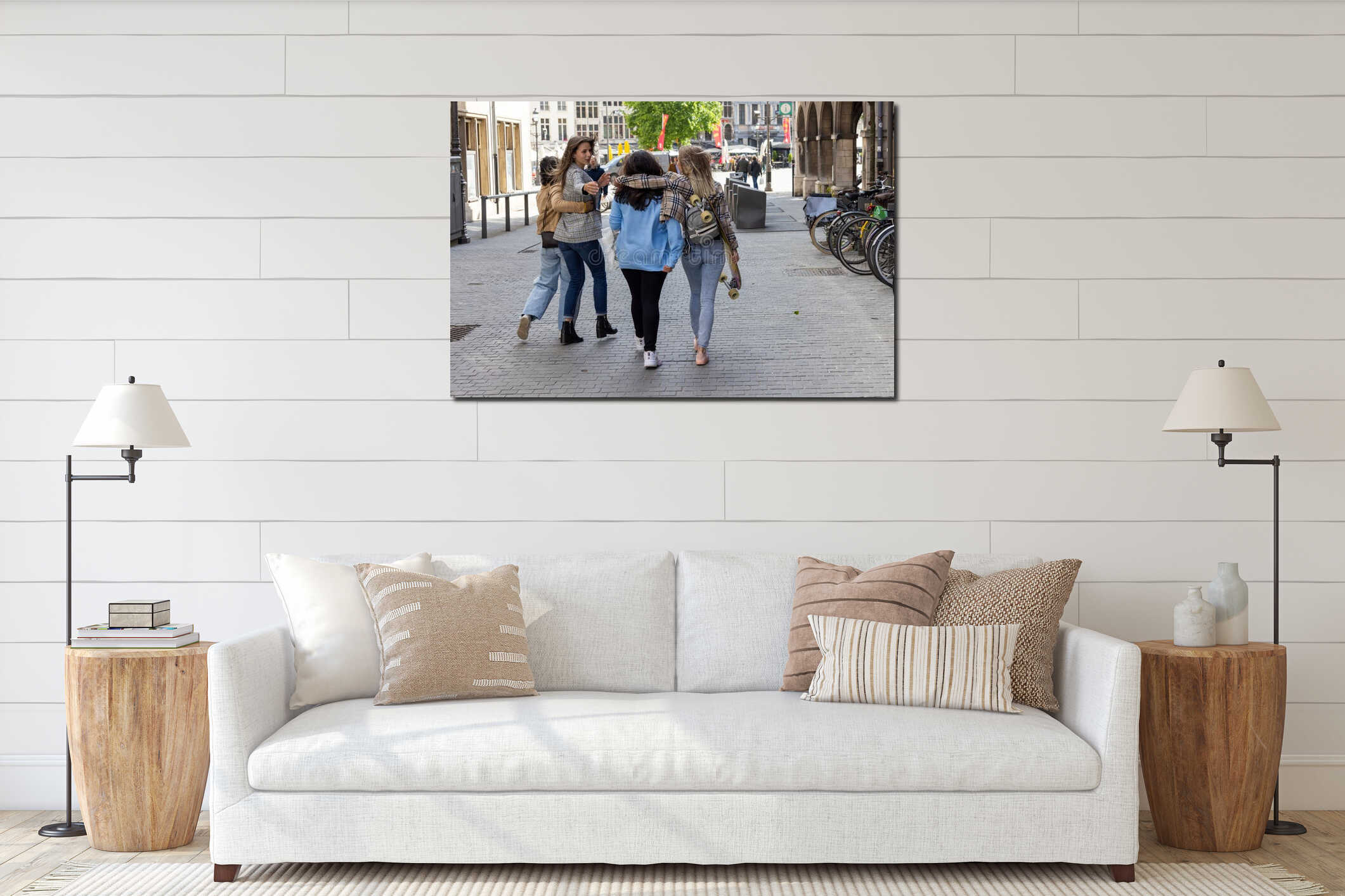 Canvas hanging interior mockup