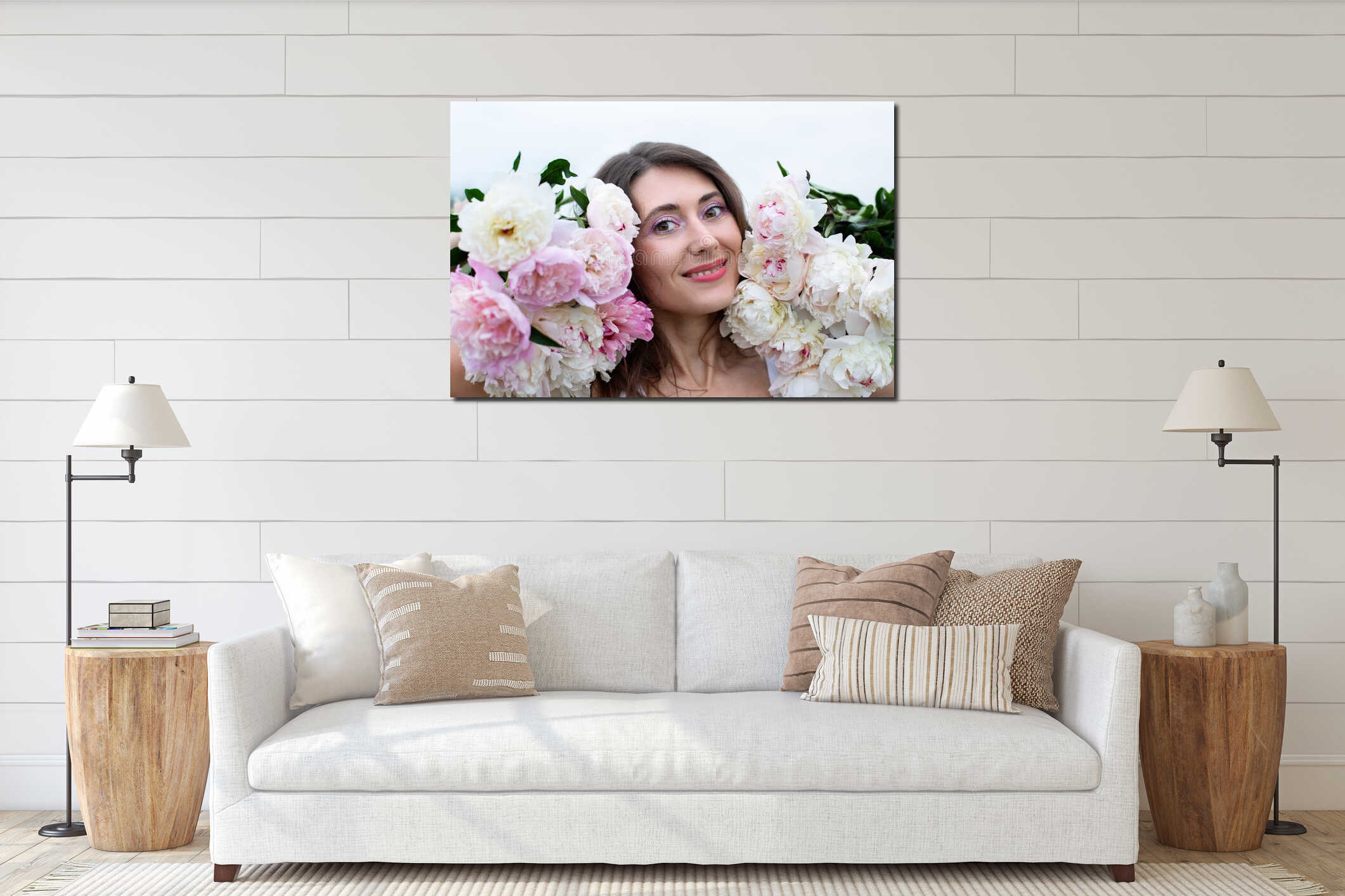 Canvas hanging interior mockup