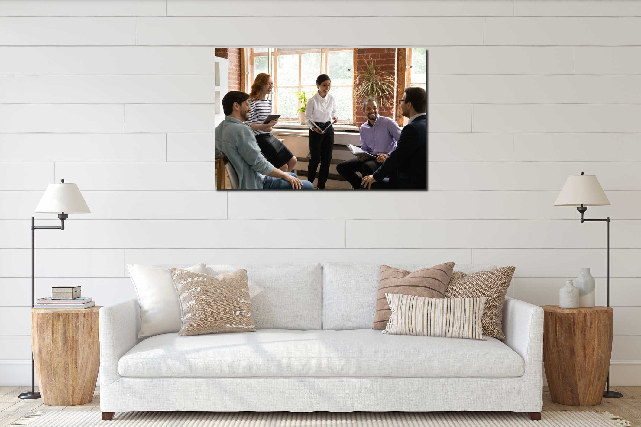 Canvas hanging interior mockup