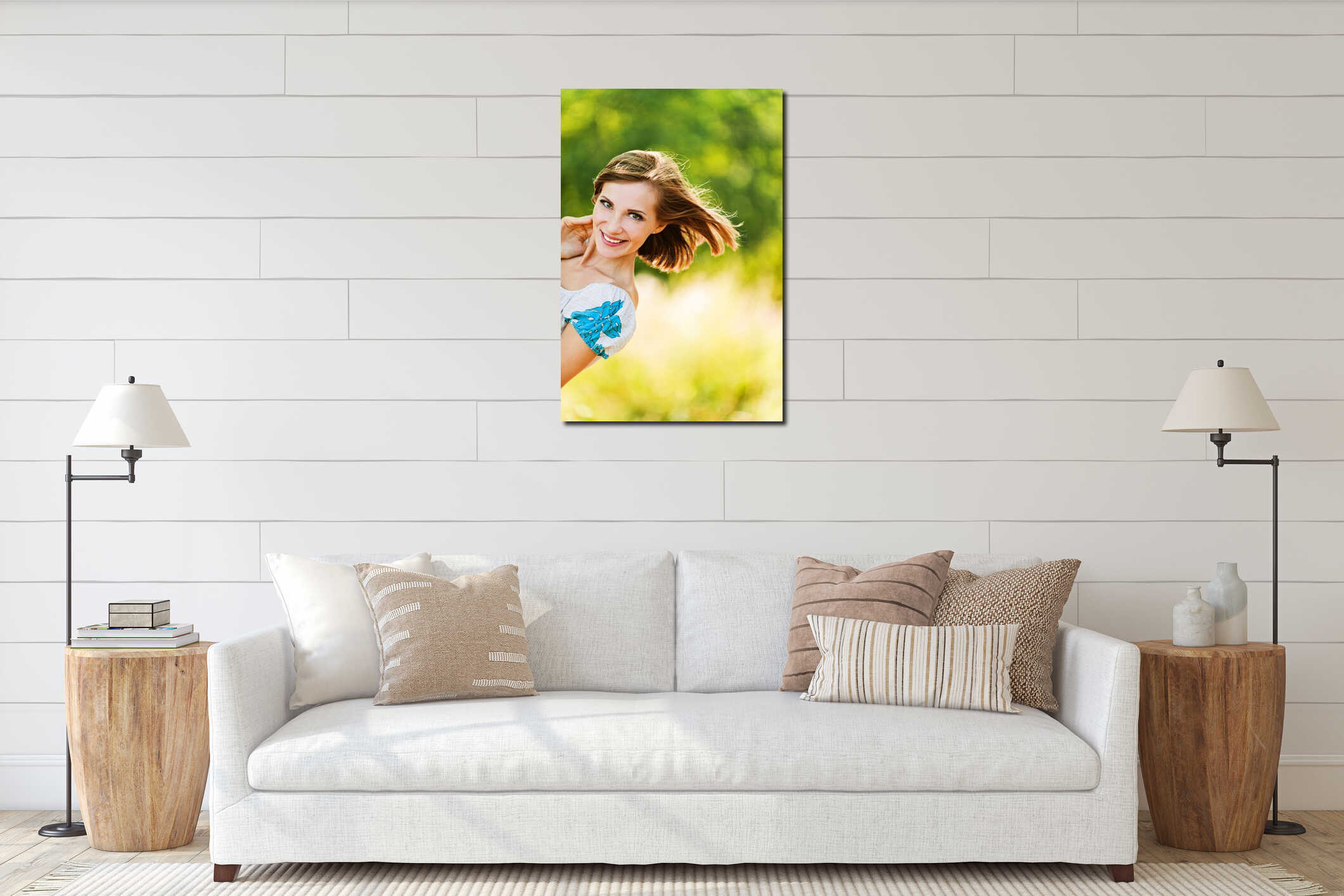 Canvas hanging interior mockup