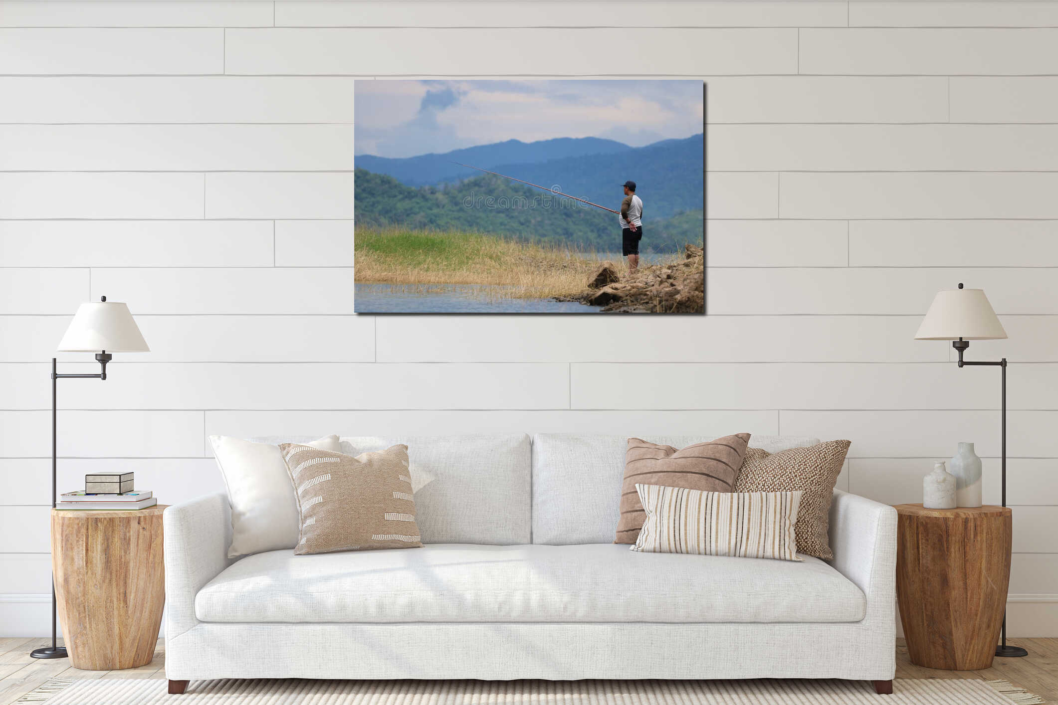 Canvas hanging interior mockup